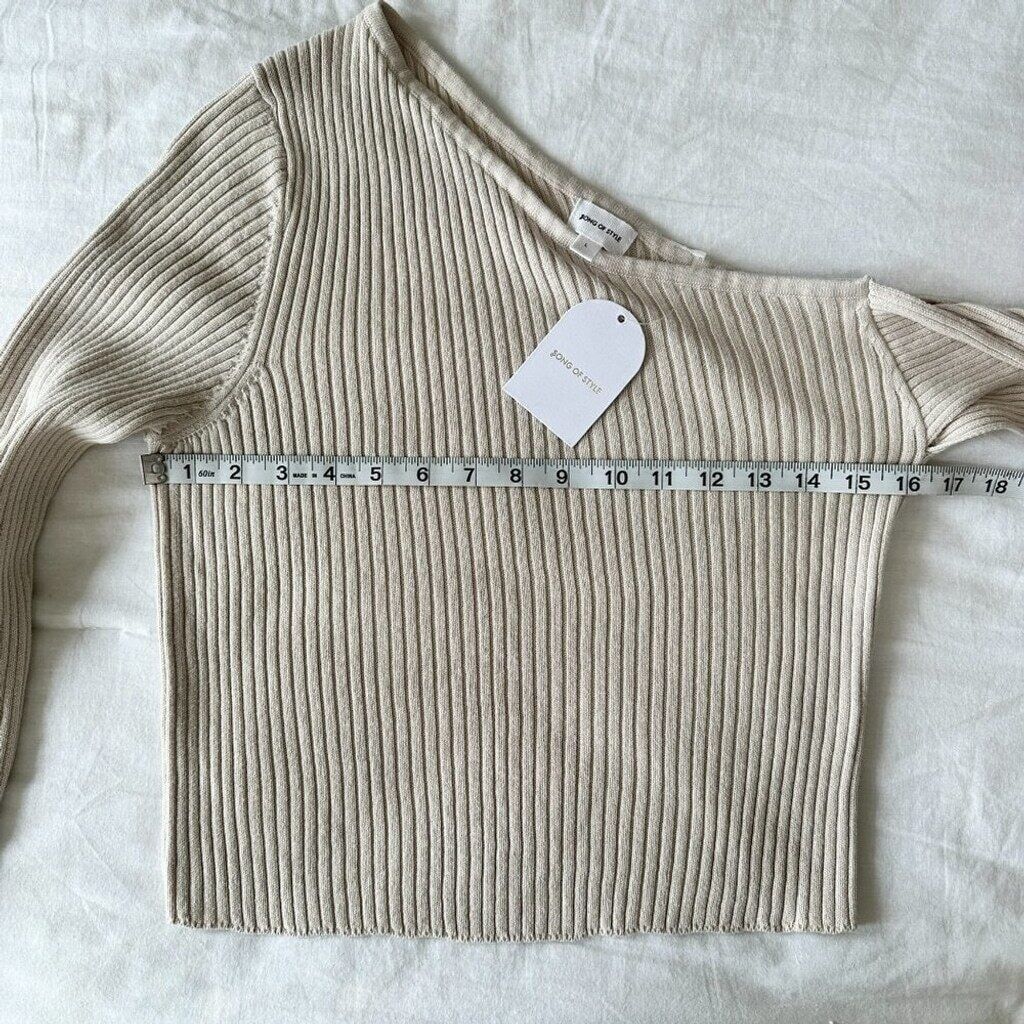 REVOLVE Silk Ivory Twist Sweater | Revolve Shae One Sleeve | Large Size L / US 10 / IT 46 - 12 Thumbnail