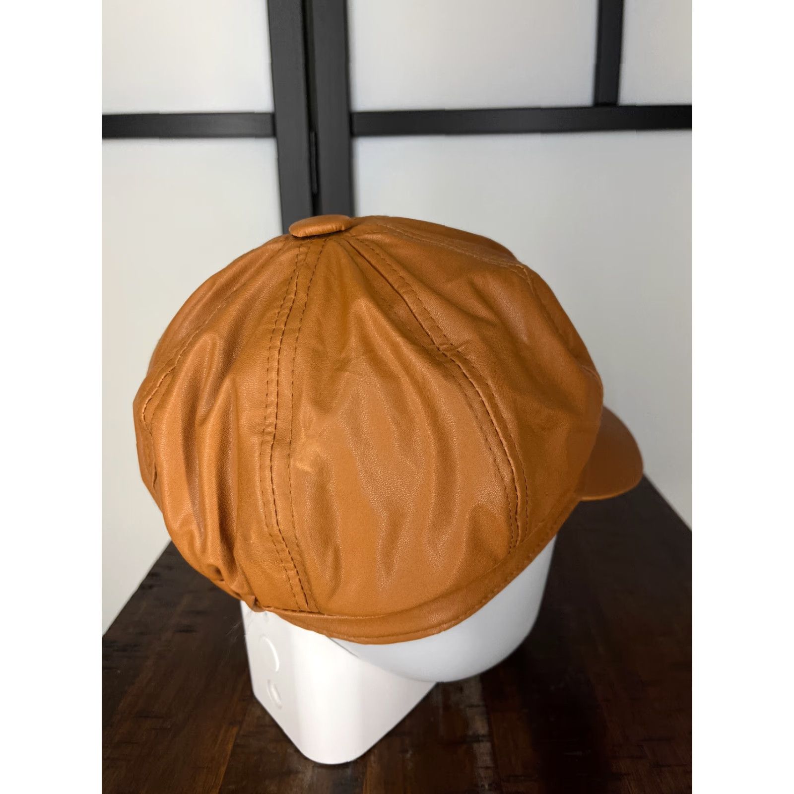 Vintage Beret Hat Cap Fitted One Size Brown PU Leather Velvet Classic French Look 90s Casual Unbranded Unisex Adults Hat/Cap Mens Womens Size ONE SIZE - 7 Thumbnail