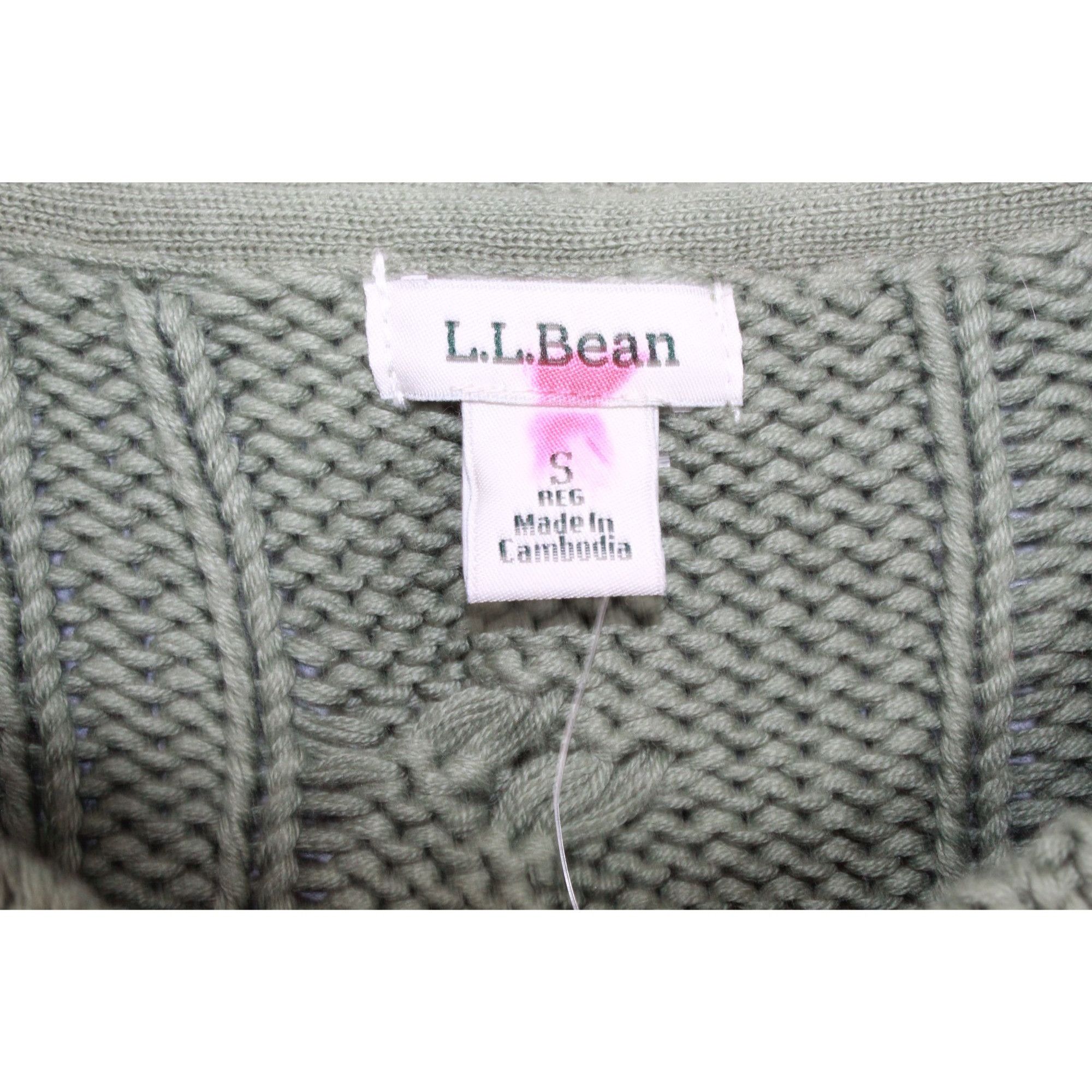 L.L. Bean LL Bean Women's Double L Cable Sweater Crewneck Bay Leaf Size S / US 4 / IT 40 - 7 Thumbnail