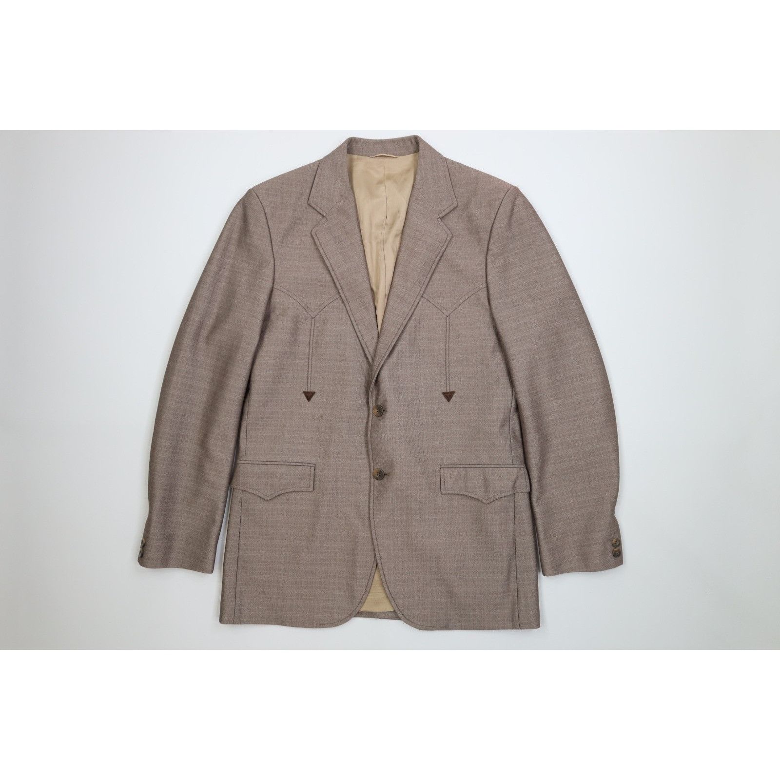 Vintage Vintage 70s Rockabilly 2 Piece Wool Blend Western Suit Size 40L - 2 Thumbnail