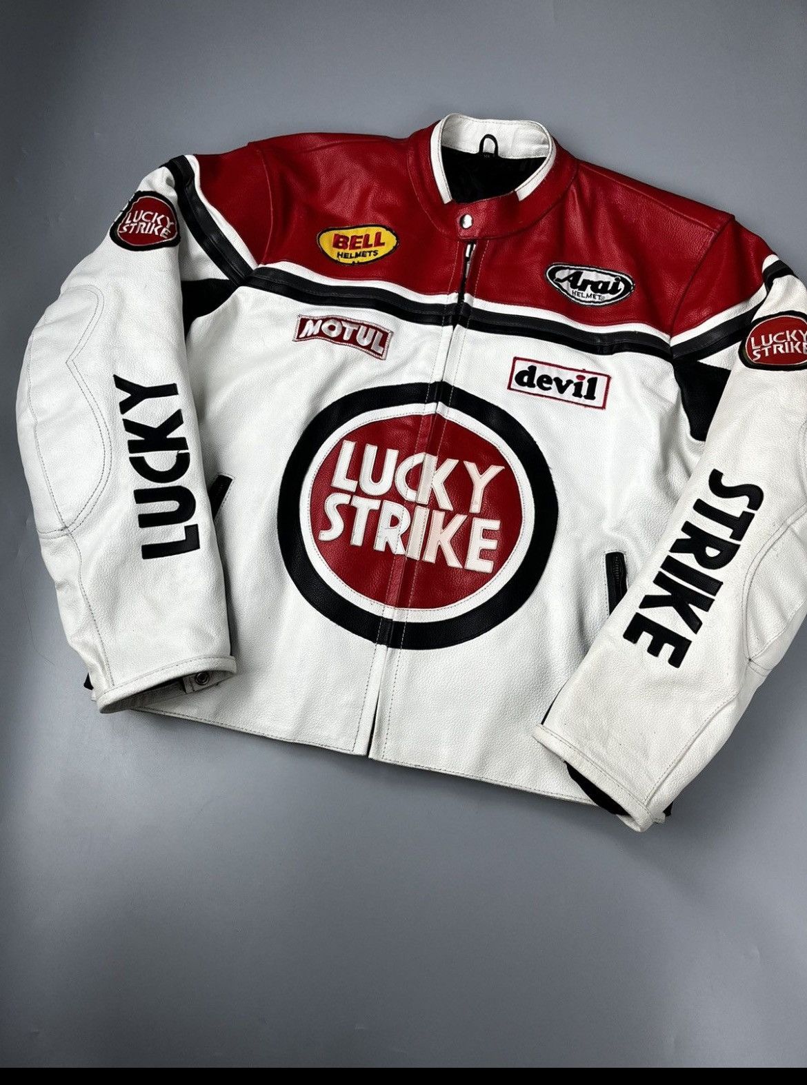 Vintage Vintage Lucky strike 90s Leather Jacket size xl Size US XL / EU 56 / 4 - 3 Thumbnail