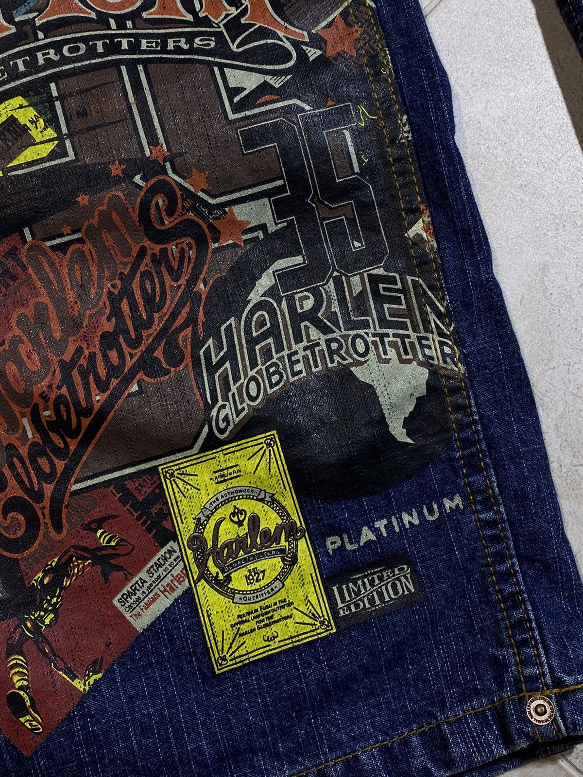 Fubu Crazy Y2K Platinum Fubu Jnco Style Globetrotters 34x34 Jeans Size US 34 / EU 50 - 13 Thumbnail