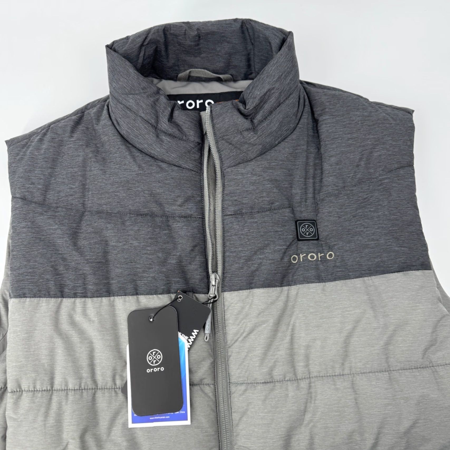Vintage VINTAGE Ororo NO BATTERY Heated Vest XL Gray Puffer Jacket Stand-Up Collar Men Zip Full Zip Insulated Pockets Outdoor Winter Fall Sports Size US XL / EU 56 / 4 - 4 Thumbnail
