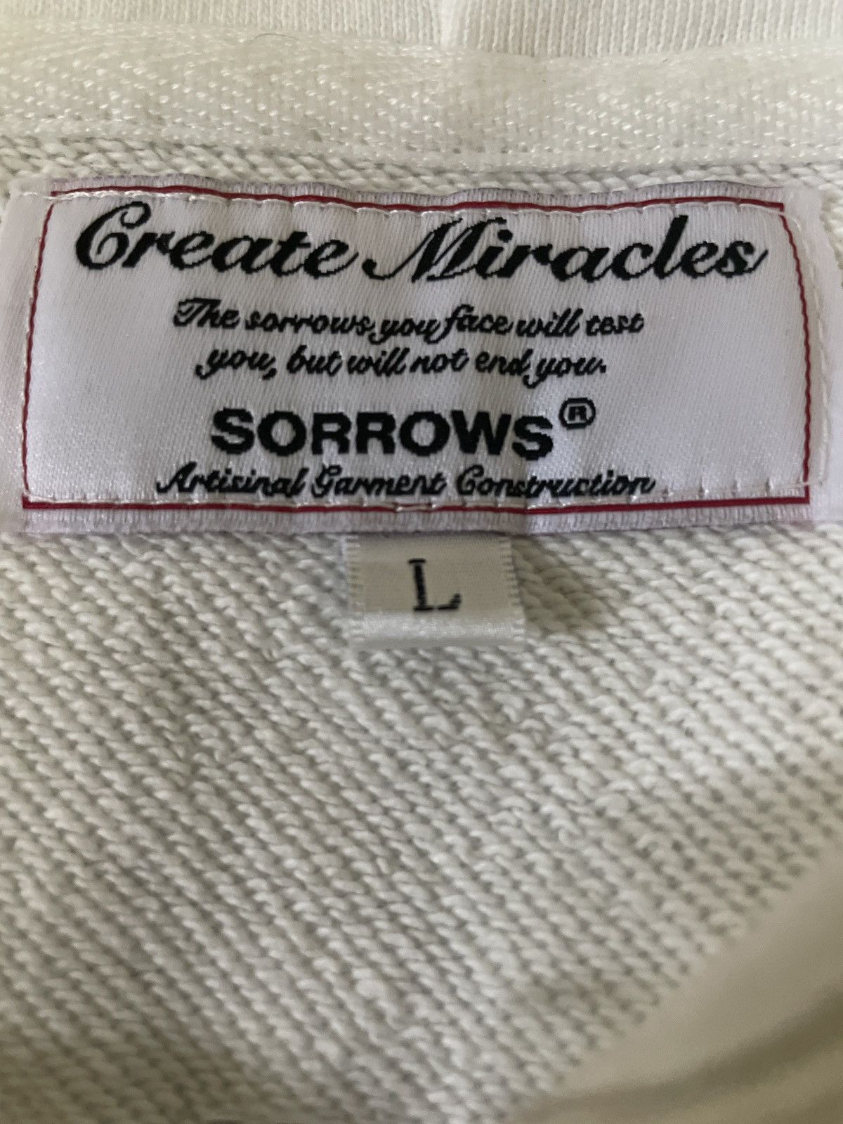 Japanese Brand 12 OZ. SORROWS "CREATE MIRACLES" HOODIE Size US L / EU 52-54 / 3 - 4 Thumbnail
