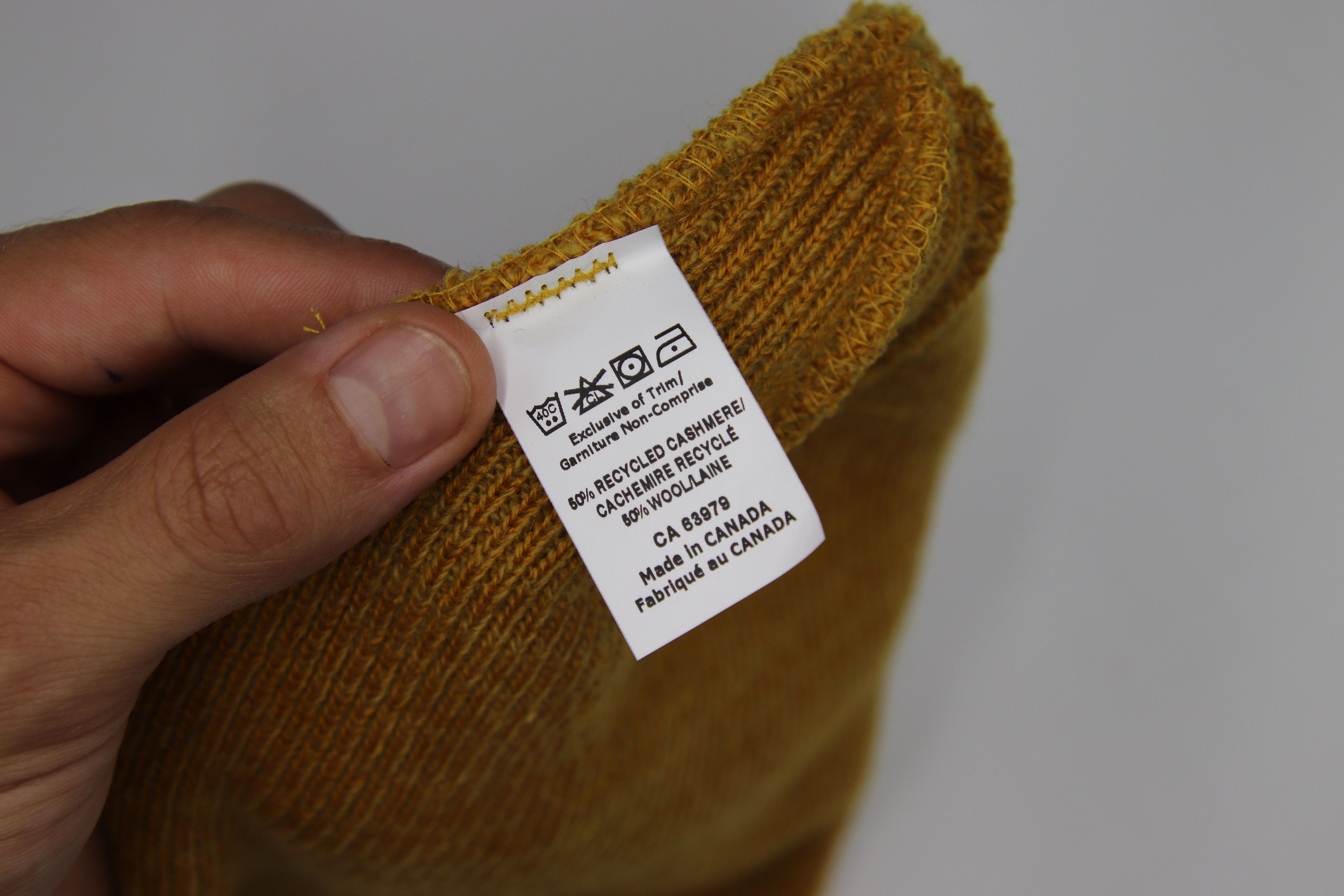 Other 50% Recycled Cashmere 50% Merino Wool Beanie Gold Size ONE SIZE - 3 Thumbnail