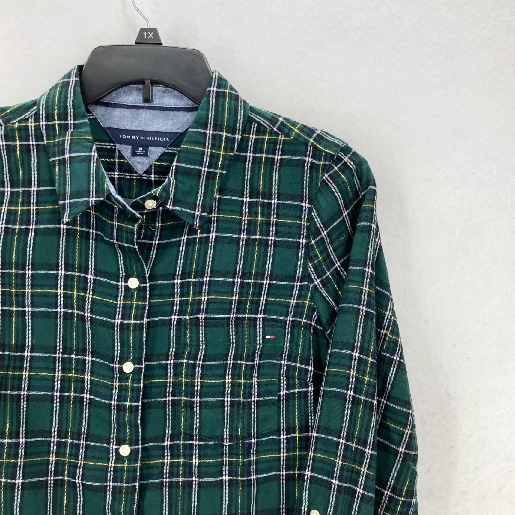 Tommy Hilfiger Tommy Hilfiger Shirt Mens Medium Green Gold Plaid Button Up Long Sleeve Preppy Size US M / EU 48-50 / 2 - 2 Thumbnail