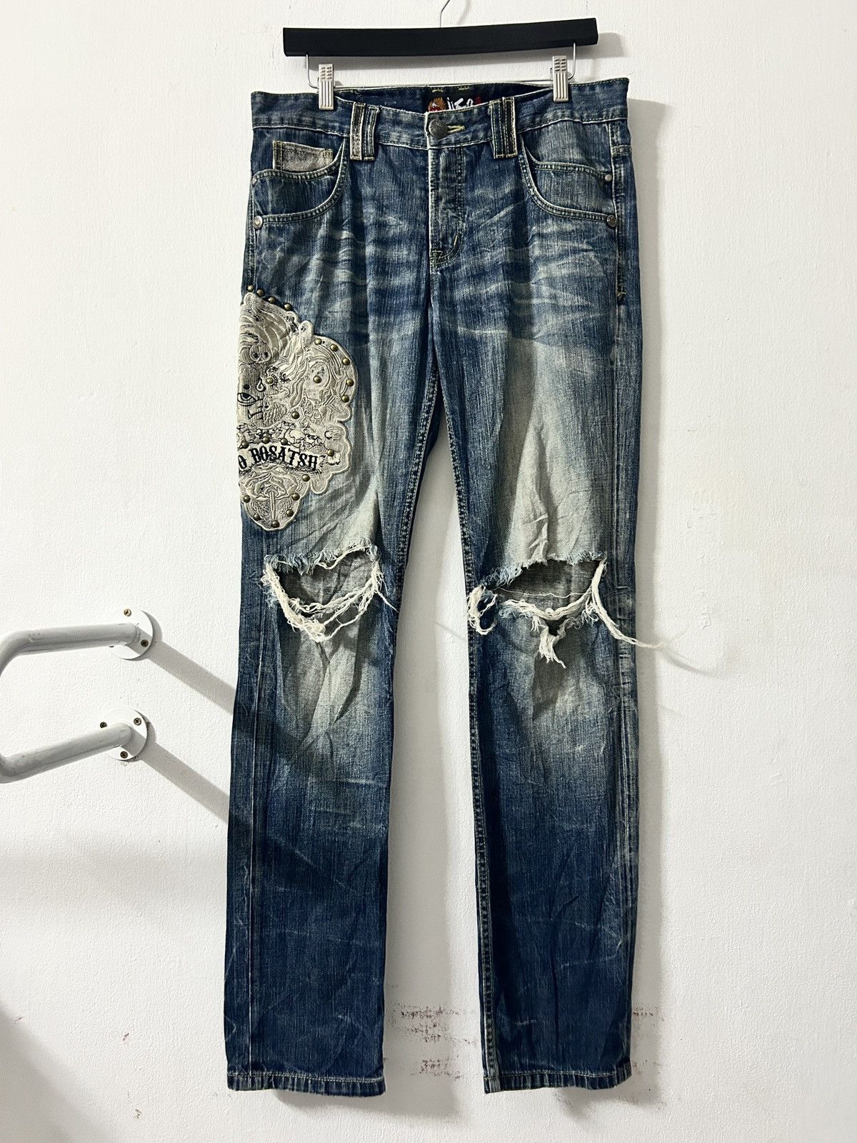 Japanese Brand × Vintage Vintage Jizo Bosatsu Jeans Big Embroidery Size US 34 / EU 50 - 1 Thumbnail