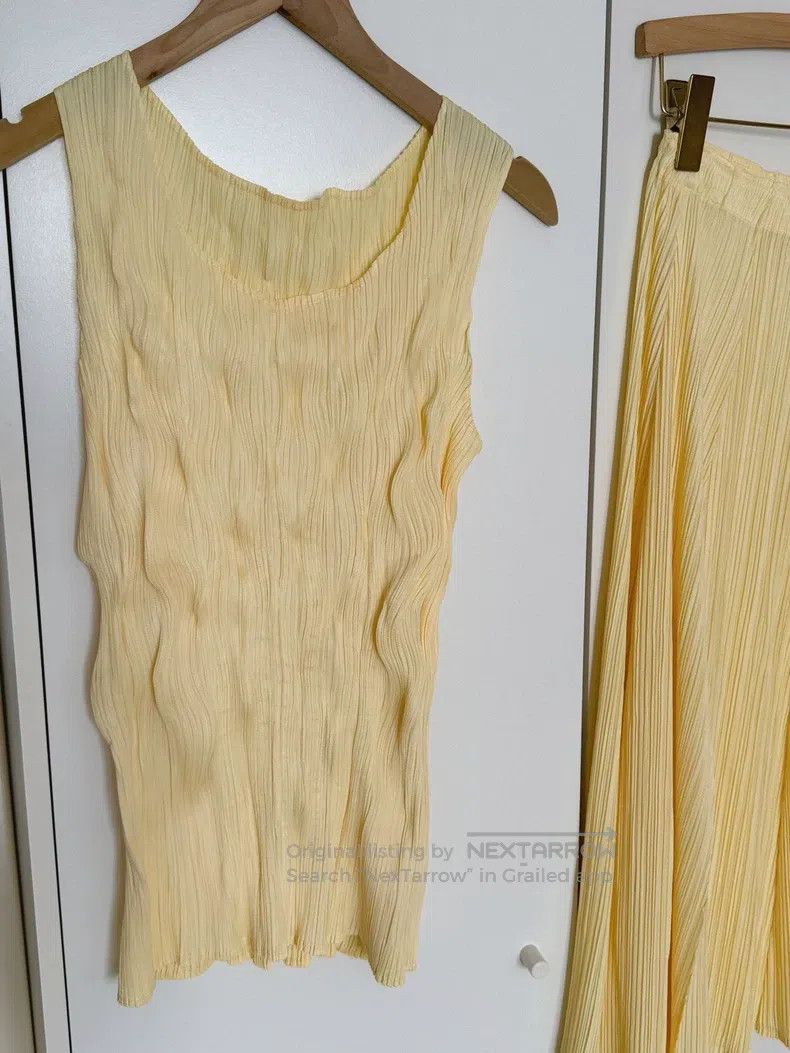 Issey Miyake Issey Miyake Yellow Tank Top Size L / US 10 / IT 46 - 6 Thumbnail