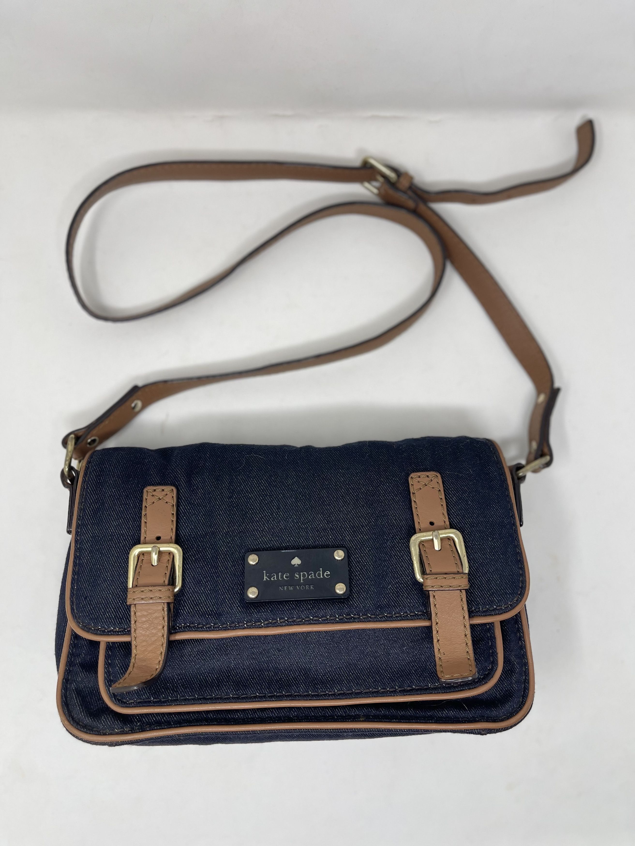 Japanese Brand Kate Spade New York Denim Leather - Trim Cross body Bag Size ONE SIZE - 1 Thumbnail