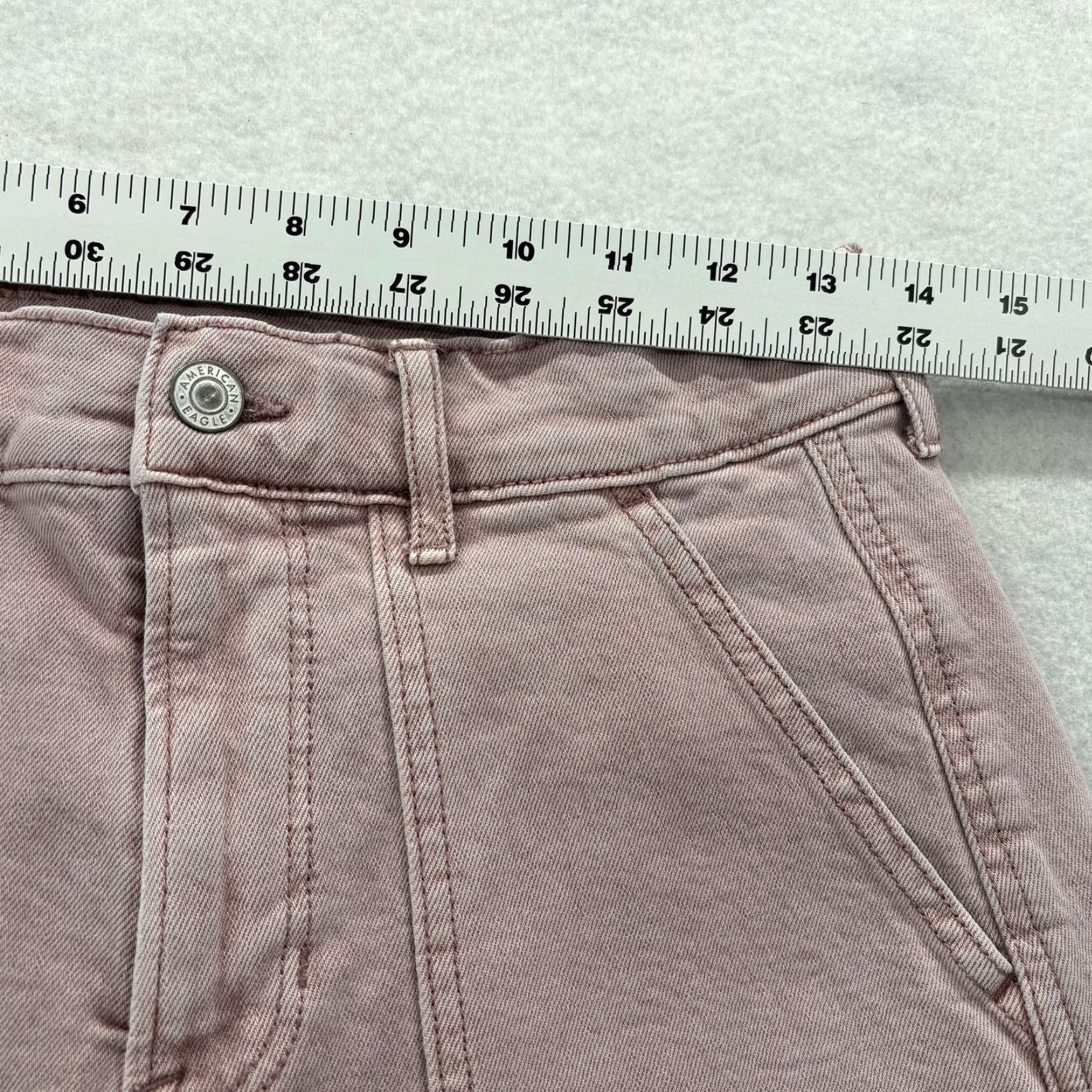 American Eagle Outfitters VINTAGE American Eagle Jeans Womens 2 Pink High Rise Wide-Leg Stretch Denim Y2K Size 26" / US 2 / IT 38 - 7 Thumbnail