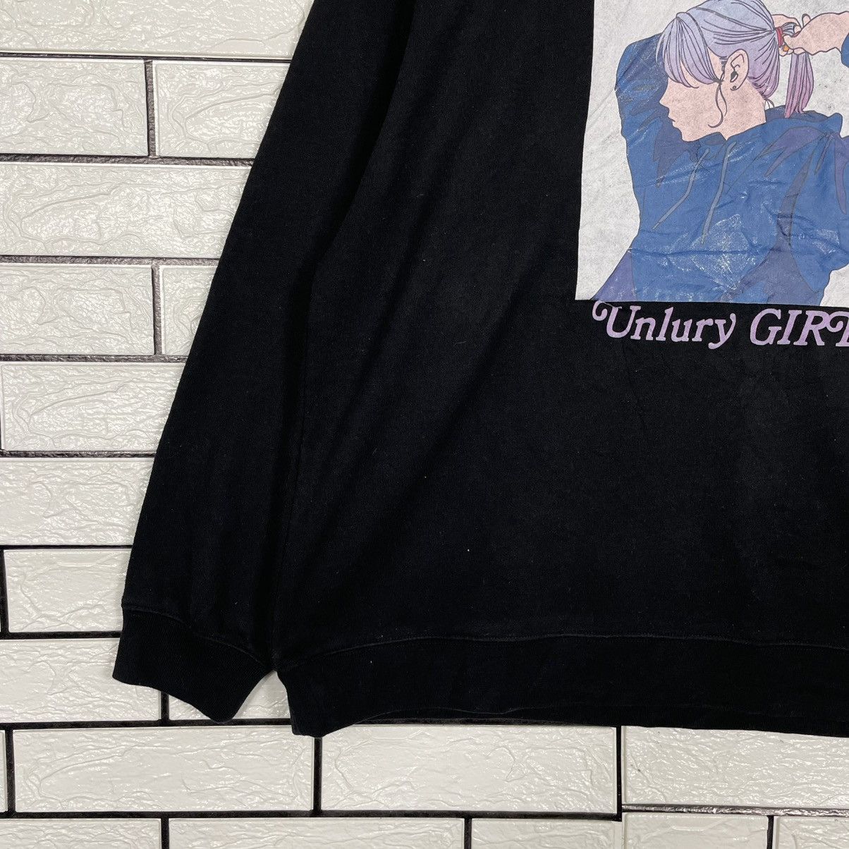 Japanese Brand Retro Tokyo Unlury Girl Black Sweatshirt Size M / US 6-8 / IT 42-44 - 3 Thumbnail
