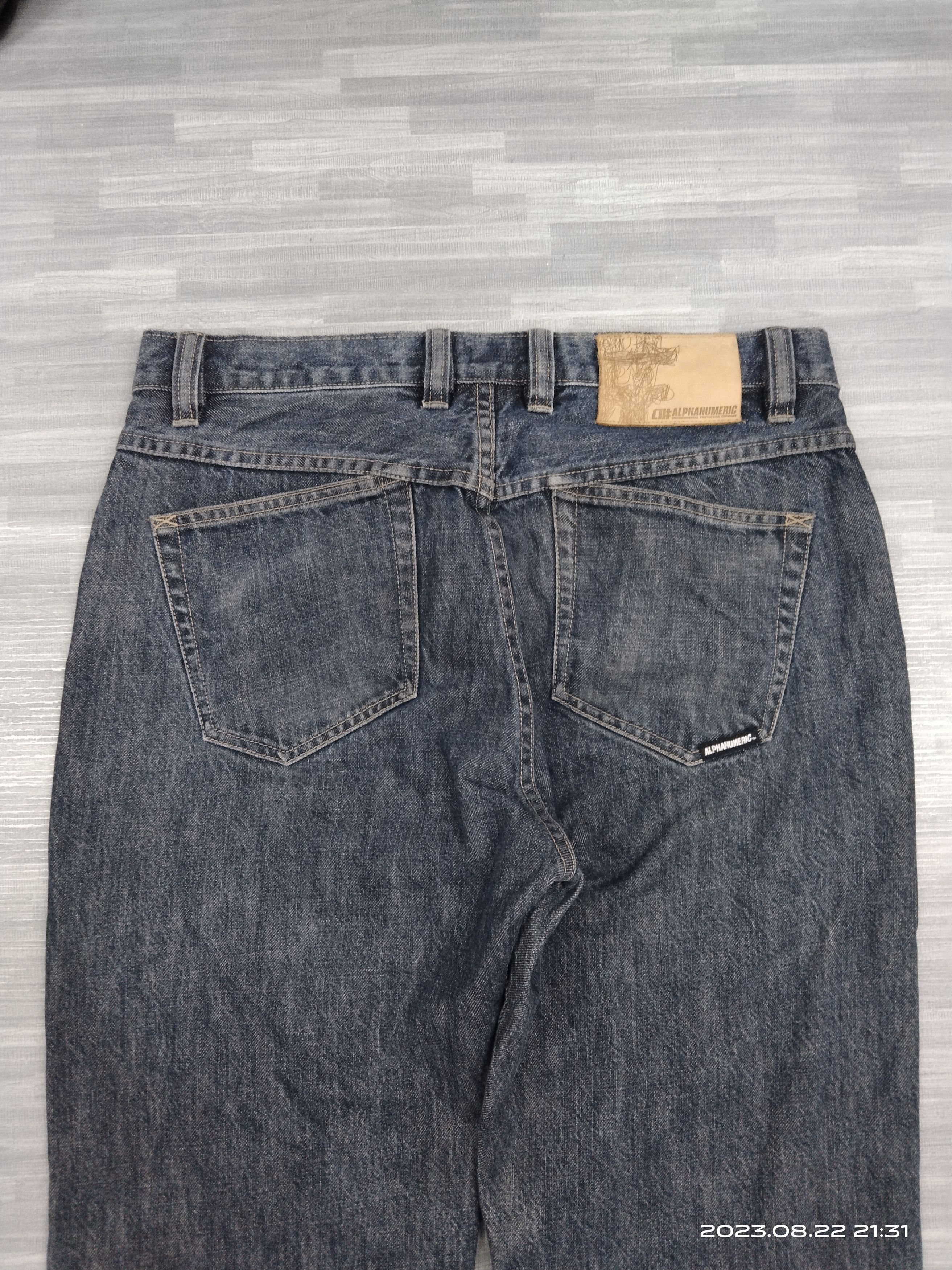 Japanese Brand SiCK ALPHANUMERIC SCRIPTED DENIM PANTS Size US 34 / EU 50 - 5 Thumbnail