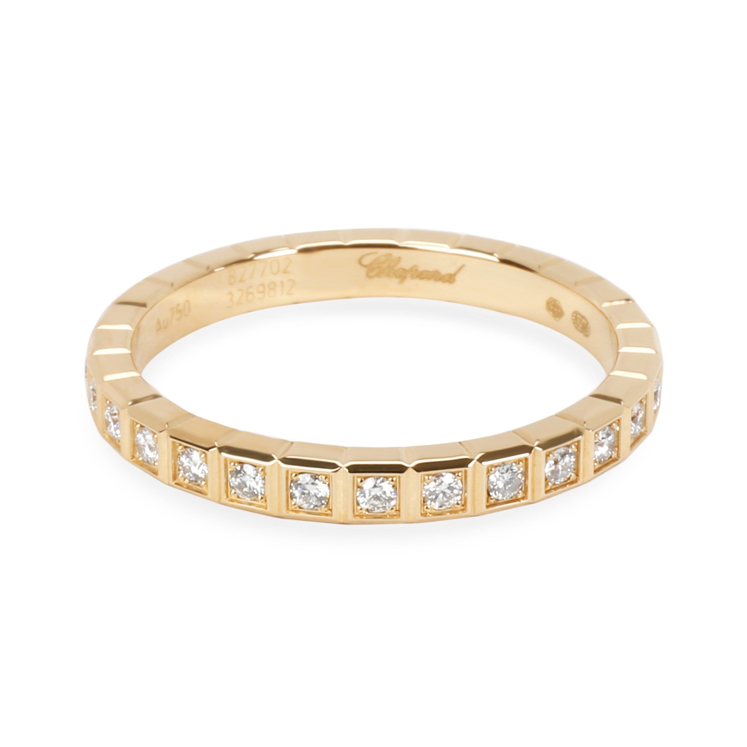 image of Chopard Ice Cube Diamond Eternity Ring In 18Kt Yellow Gold 0.31 Ctw, Women's
