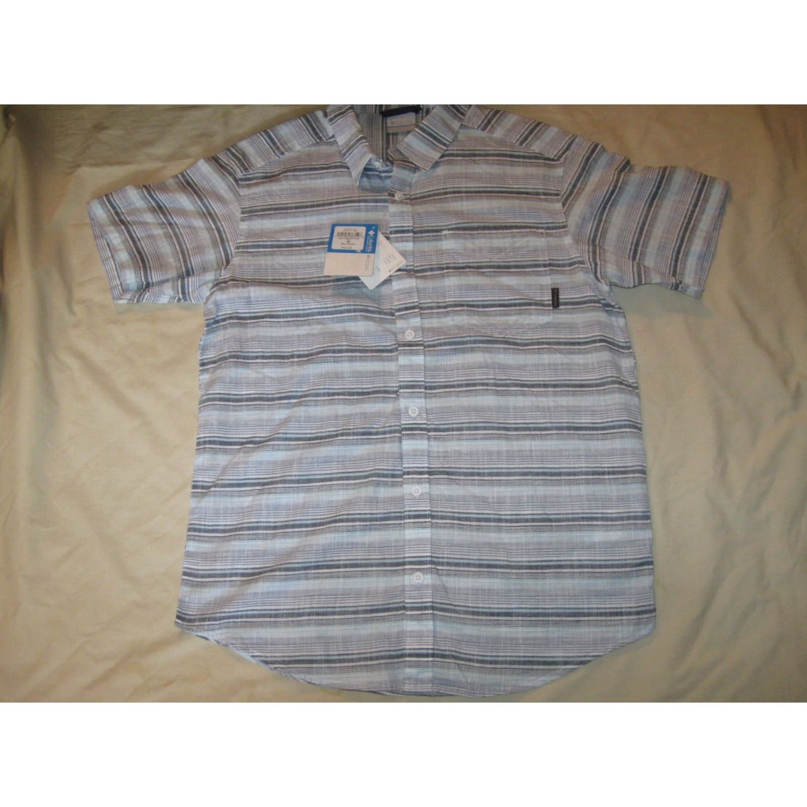 Vintage Columbia Shirt Mens Medium Gray Button Down Men New Tags Stevens Village Short Sleeve Size US M / EU 48-50 / 2 - 2 Thumbnail