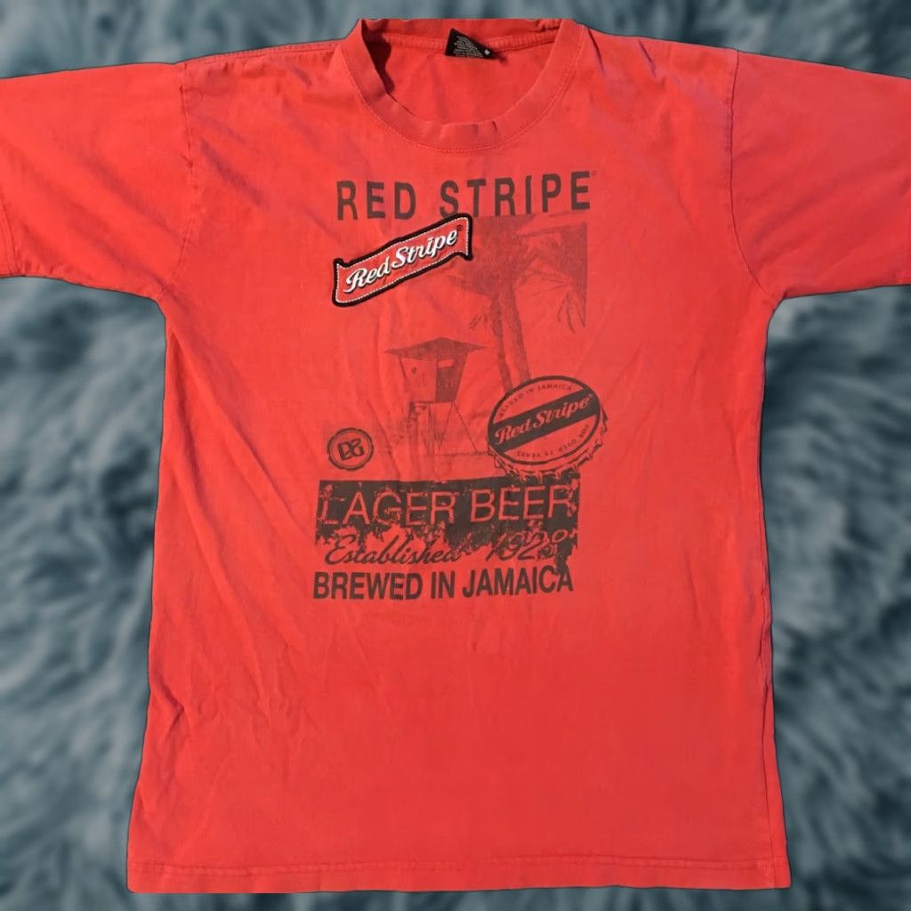 Vintage VINTAGE Jamaica Red Stripe Lager Shirt M Red Beach 90s Funny Humour Bar Pub Size US M / EU 48-50 / 2 - 1 Thumbnail