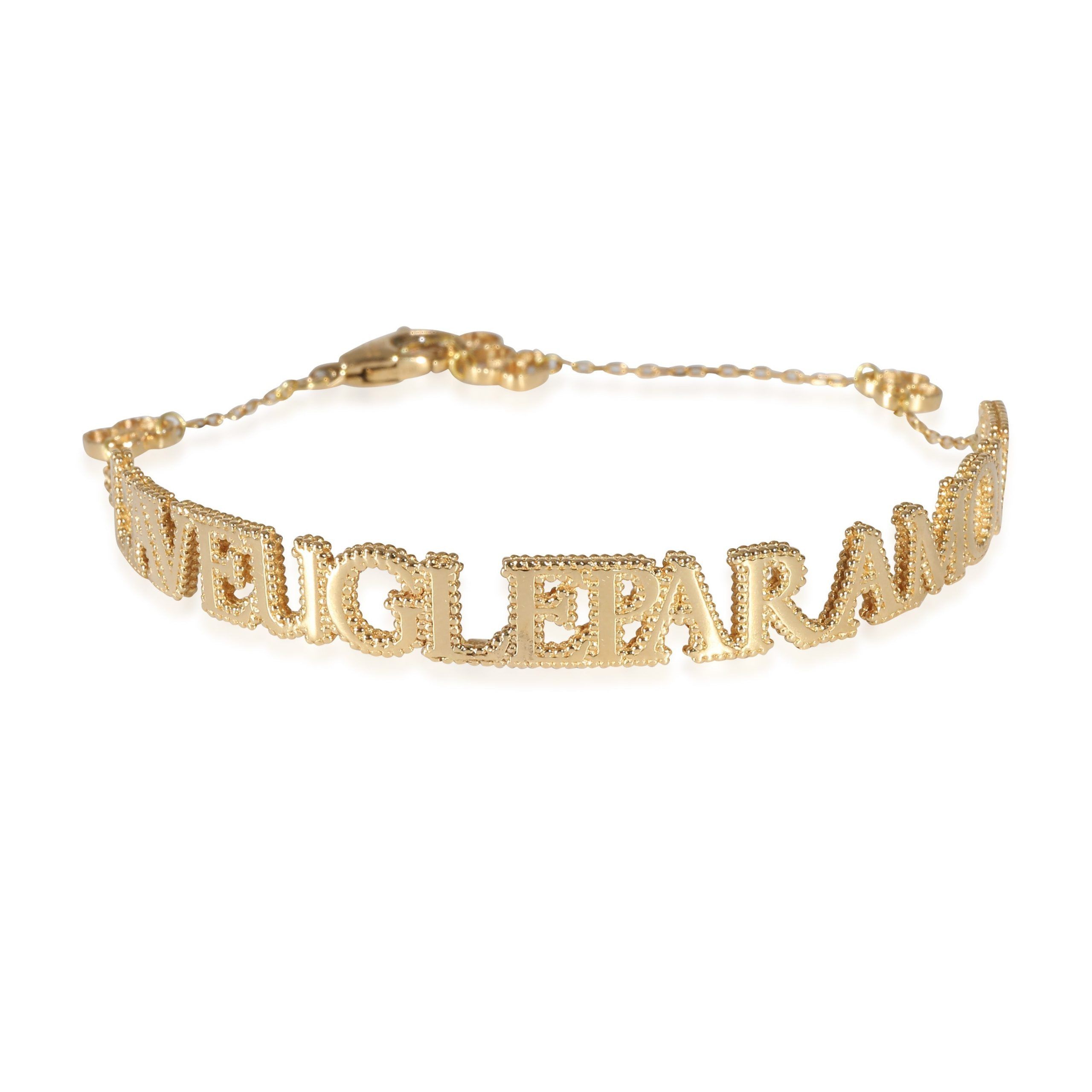 image of Gucci L'aveugle Par Amour Bracelet In 18K Yellow Gold, Women's