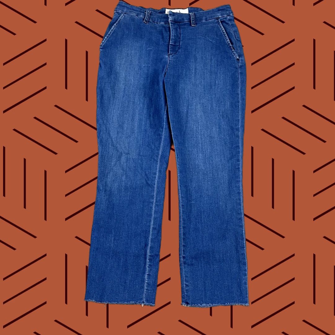 Frank & Eileen FRANK & EILEEN Jeans Womens 8 Wicklow Denim Stretch Raw Edge Cropped 5-Pocket Blue Size 30" / US 8 / IT 44 - 1 Thumbnail