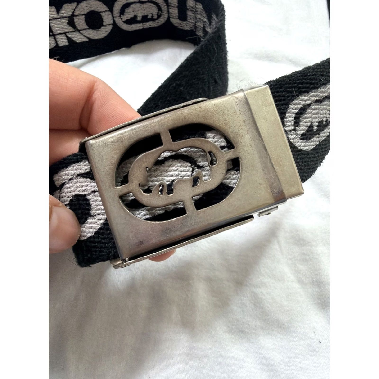 Ecko Unltd. VINTAGE Ecko Unltd Belt Black Seatbelt Style Metal Buckle Men's One Size 45 inches long Size ONE SIZE - 2 Thumbnail