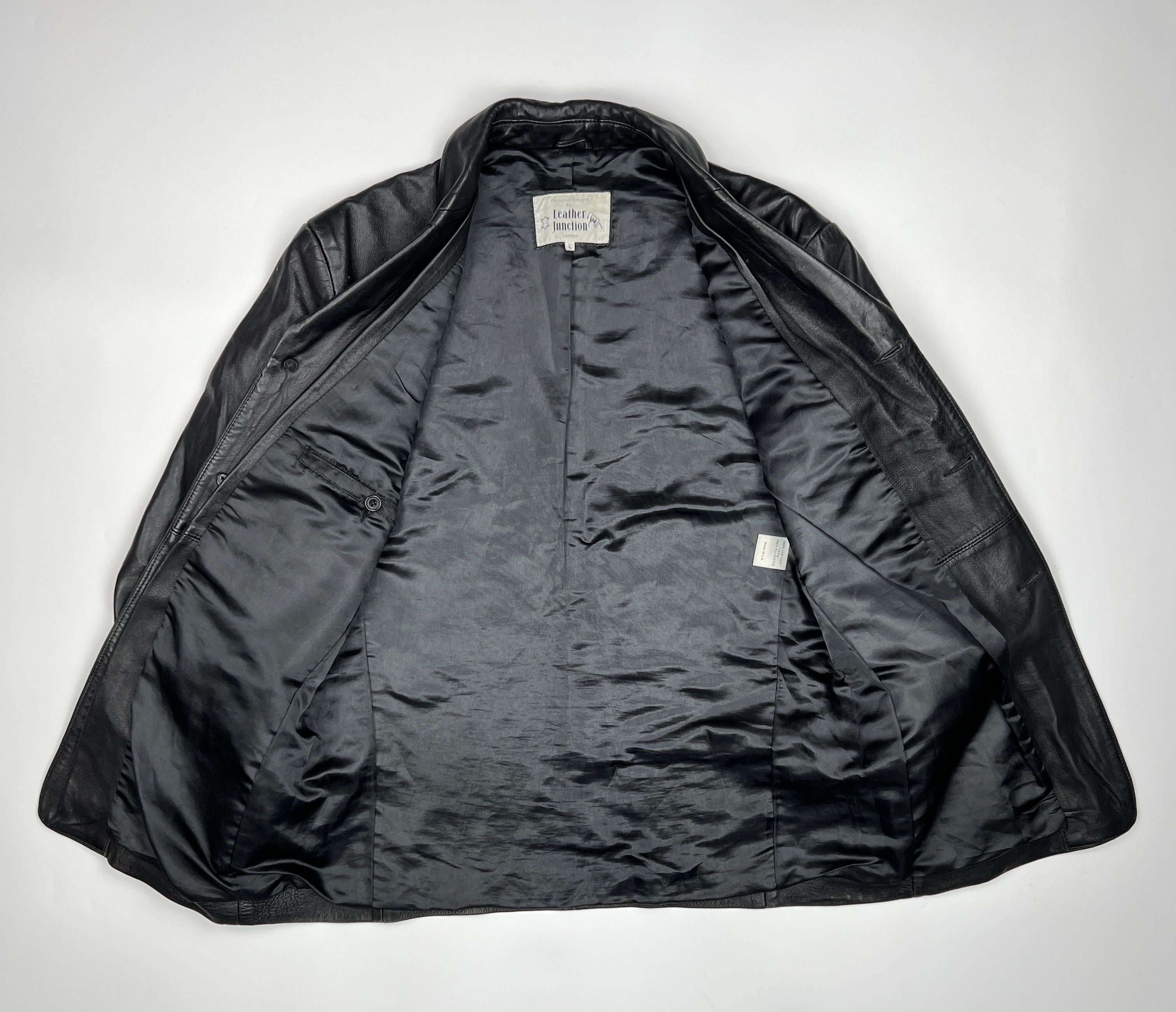Vintage Vintage Avant Garde Black Leather Blazer Jacket Size US M / EU 48-50 / 2 - 8 Thumbnail