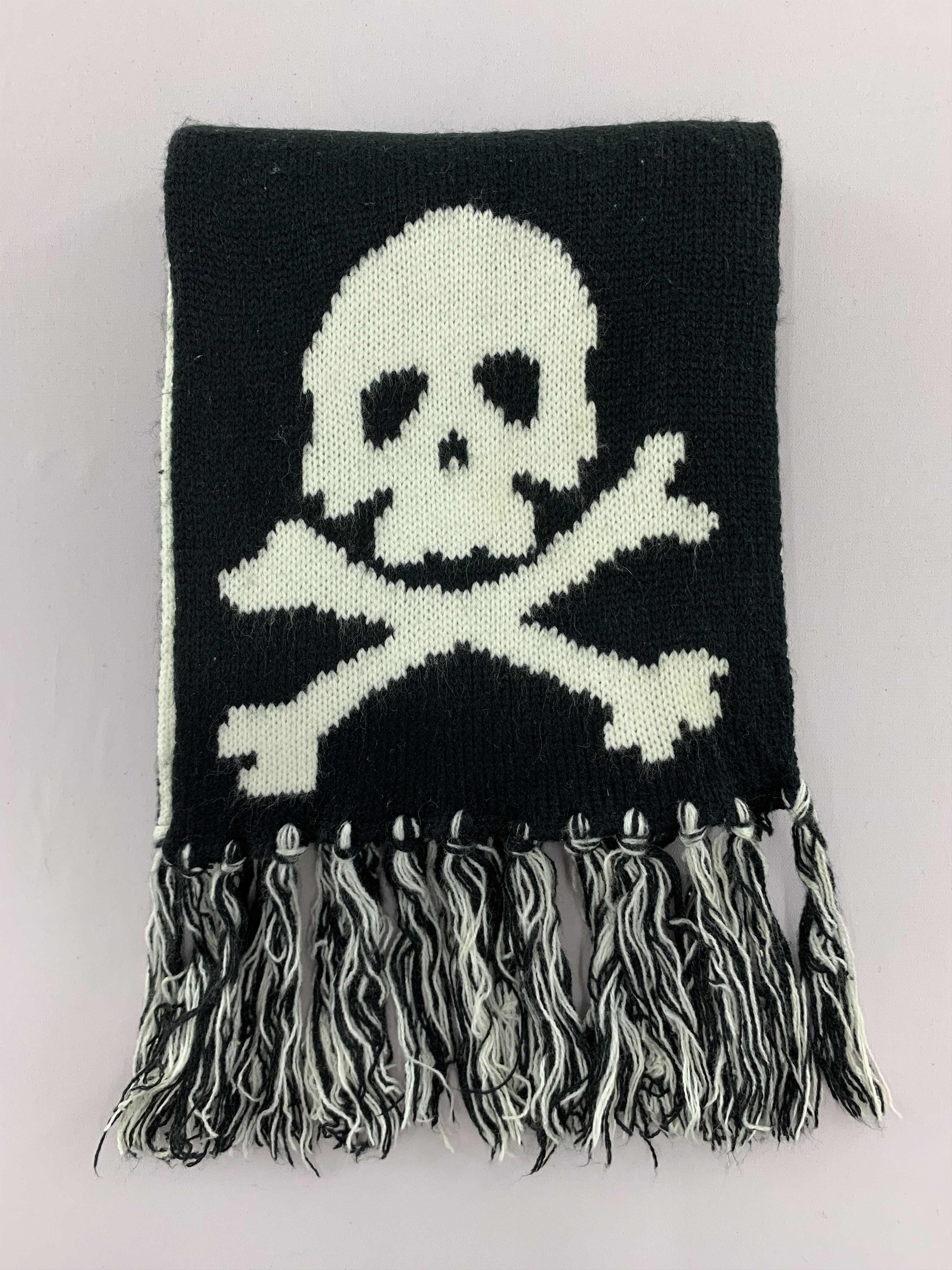 Vintage Skull Scarf Wool Muffler Neck Wrap BL4407 Size ONE SIZE - 2 Thumbnail