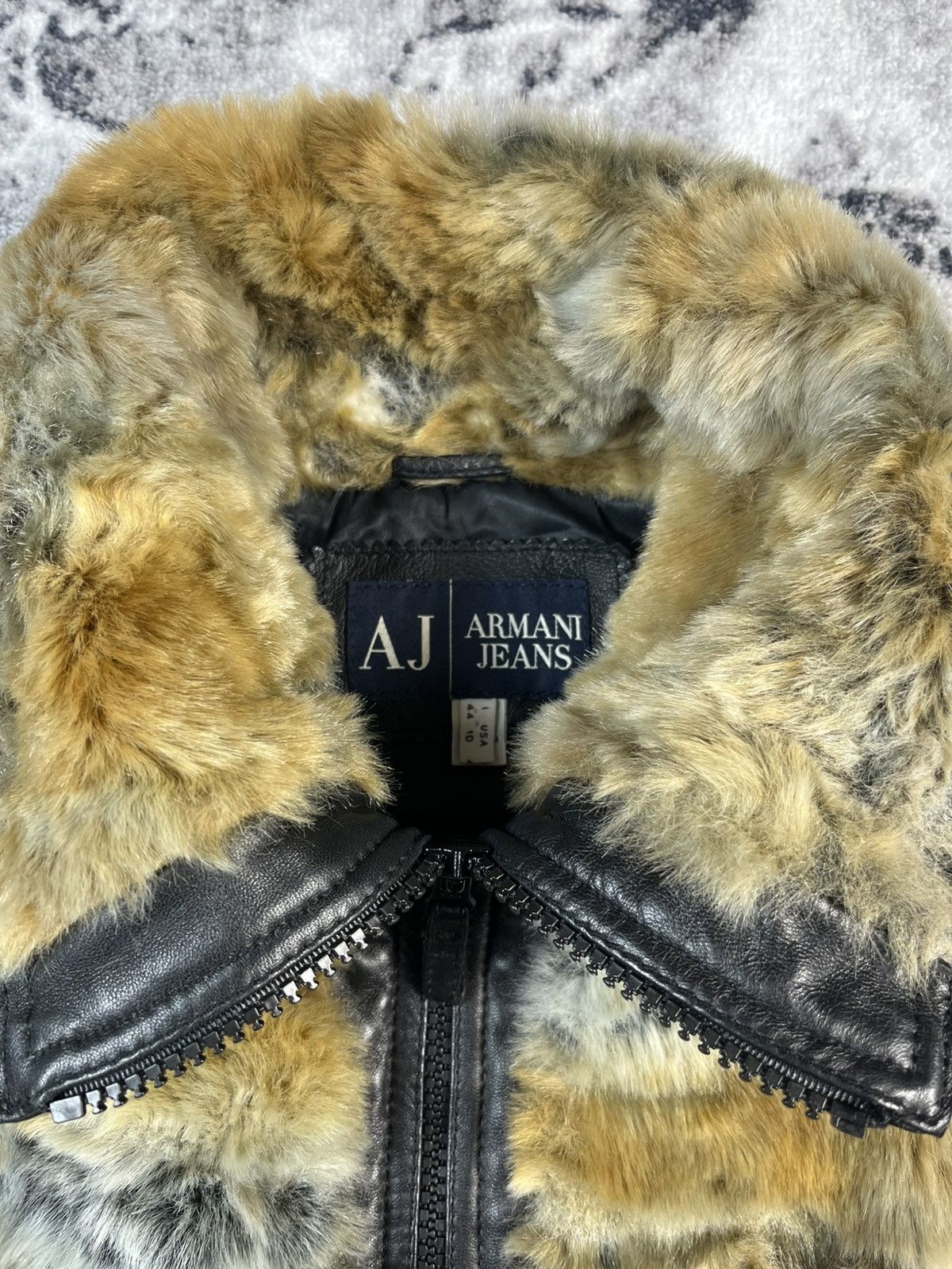 Armani Armani Jeans Faux Fur Vest – Brown Multi – Zip Up – AJ Logo Size M / US 6-8 / IT 42-44 - 5 Thumbnail