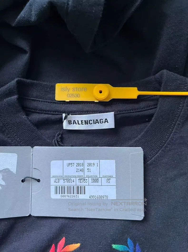 Balenciaga Balenciaga Rainbow Gradient Logo Round Neck Short Sleeve T Size XS / US 0-2 / IT 36-38 - 5 Thumbnail