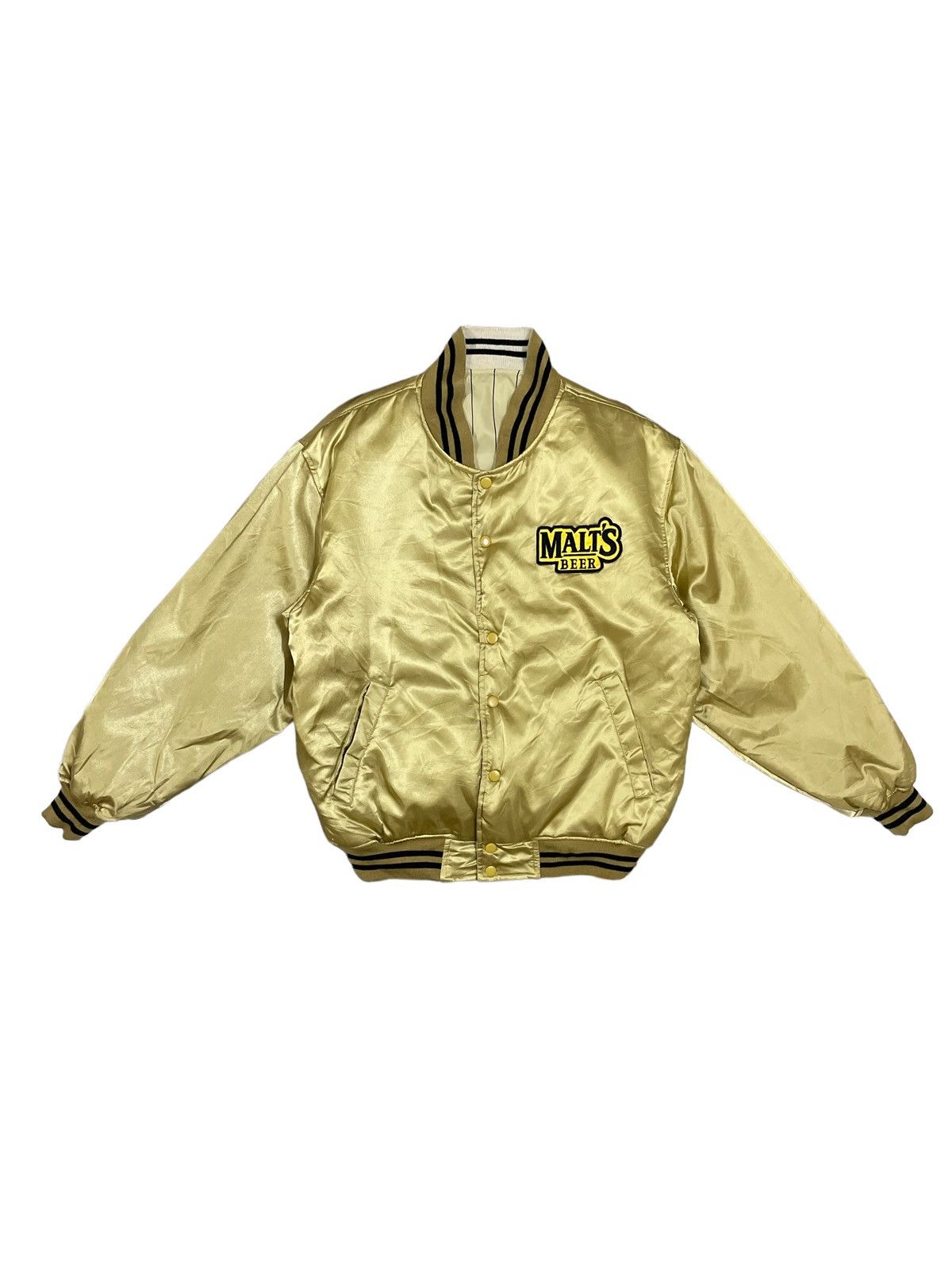 Ring Jacket Vintage Gold Malts Beer Embroidery Reversible Bomber Jacket Size US M / EU 48-50 / 2 - 2 Thumbnail