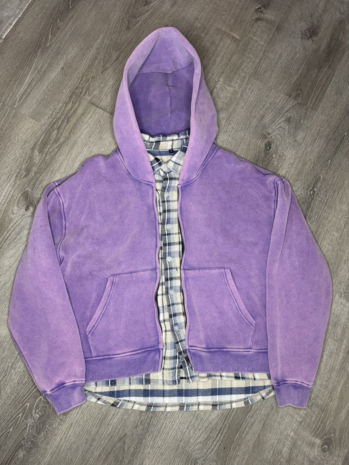 GV GALLERY FLANNEL ZIP UP HOODIE