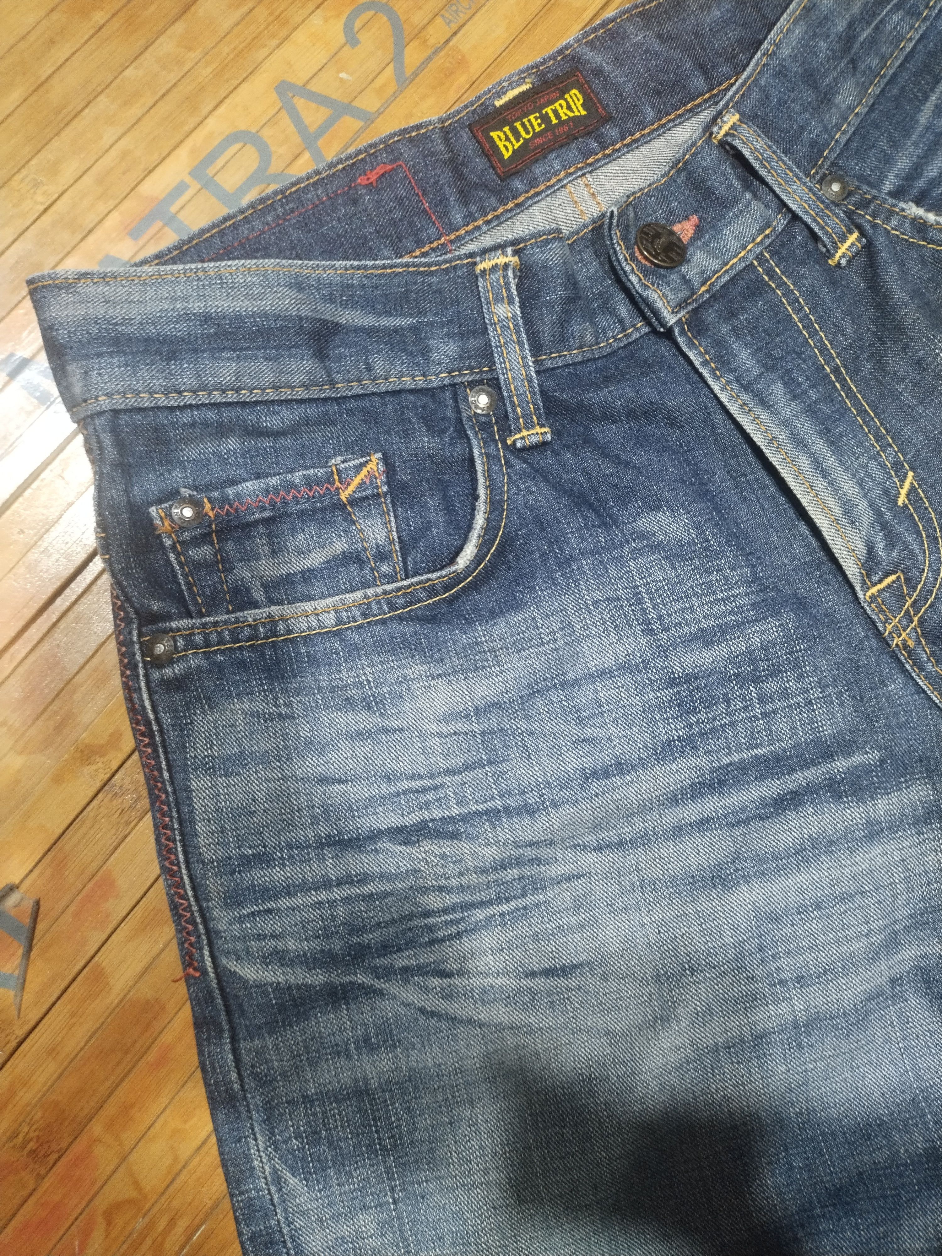 Edwin × Japanese Brand × Vintage Vintage Edwin Blue Trip Sz 29" Size US 29 - 10 Thumbnail