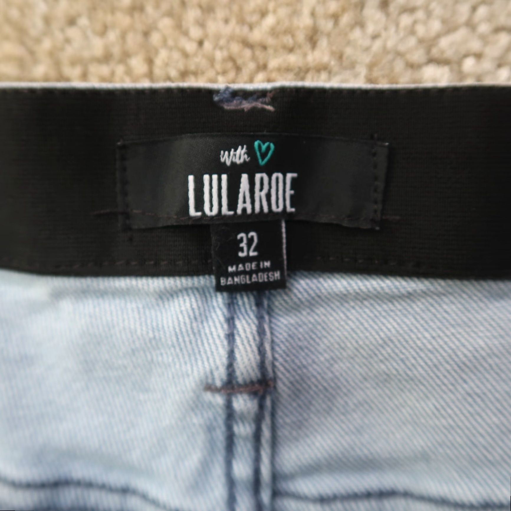 Vintage VINTAGE not, LuLaRoe Jeans High Rise Women 32 Blue Denim Straight 5-Pocket Stretch Comfort Size 24" / US 00 / IT 34 - 5 Thumbnail