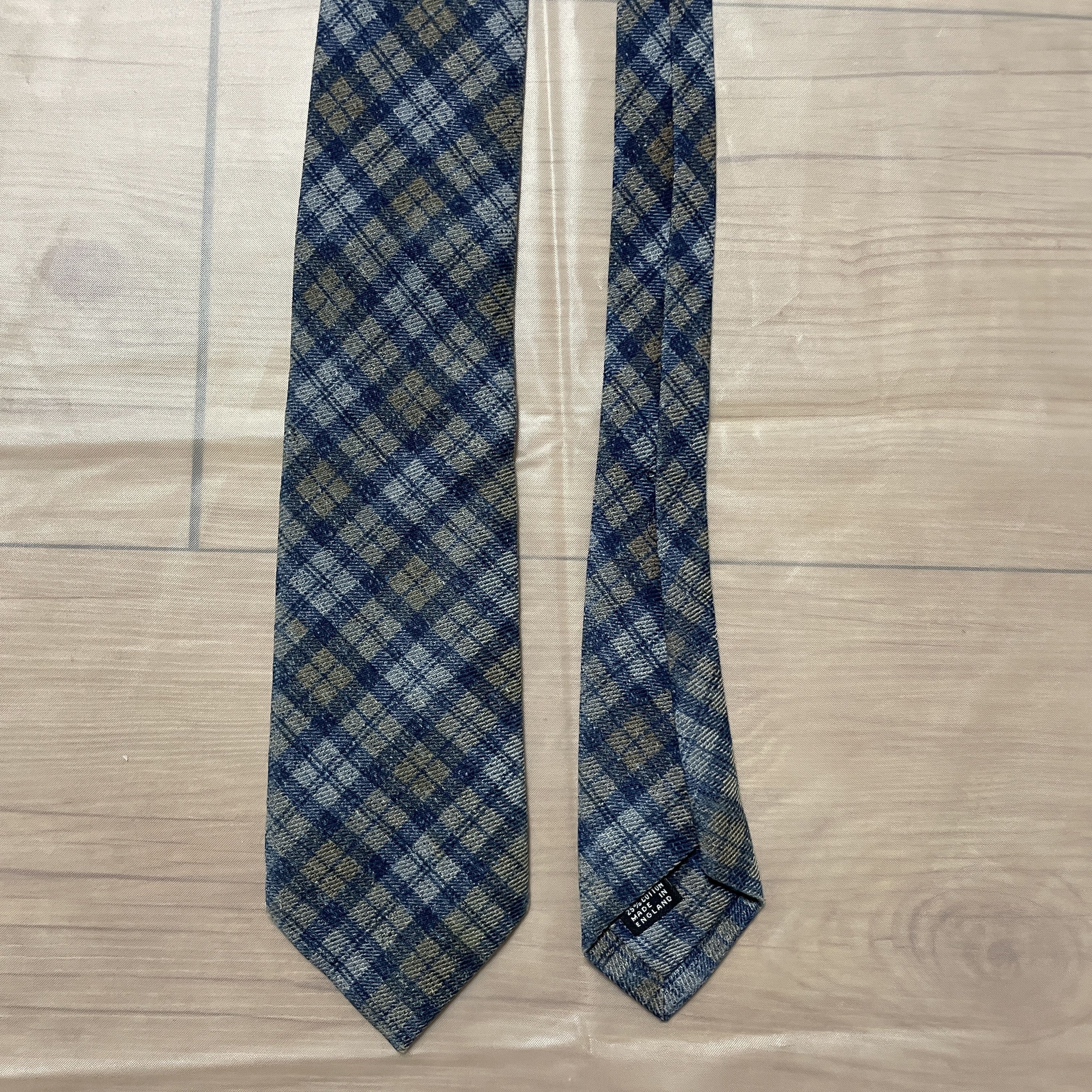 Drake's Drakes cotton wool check tie Size ONE SIZE - 1 Thumbnail