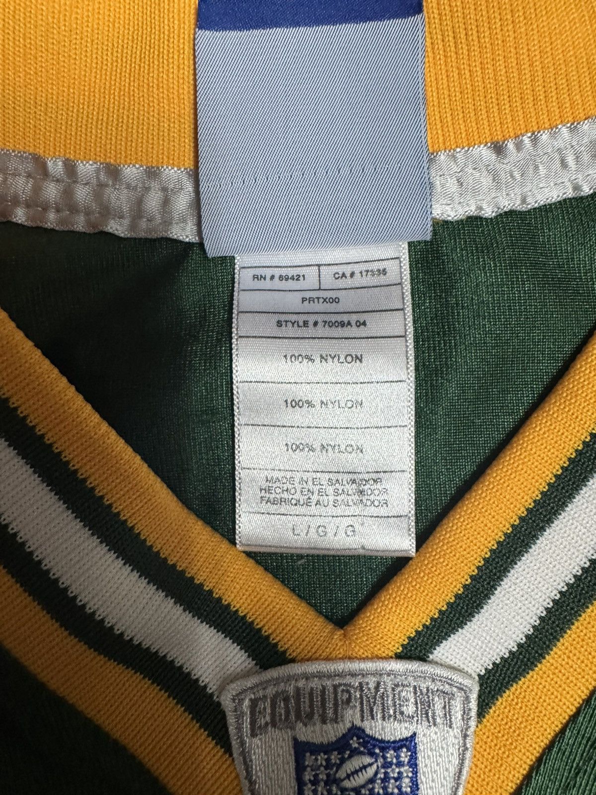 Reebok Brett Favre #4 Green Bay Packers NFL Equipment Home Jersey Size US L / EU 52-54 / 3 - 5 Thumbnail