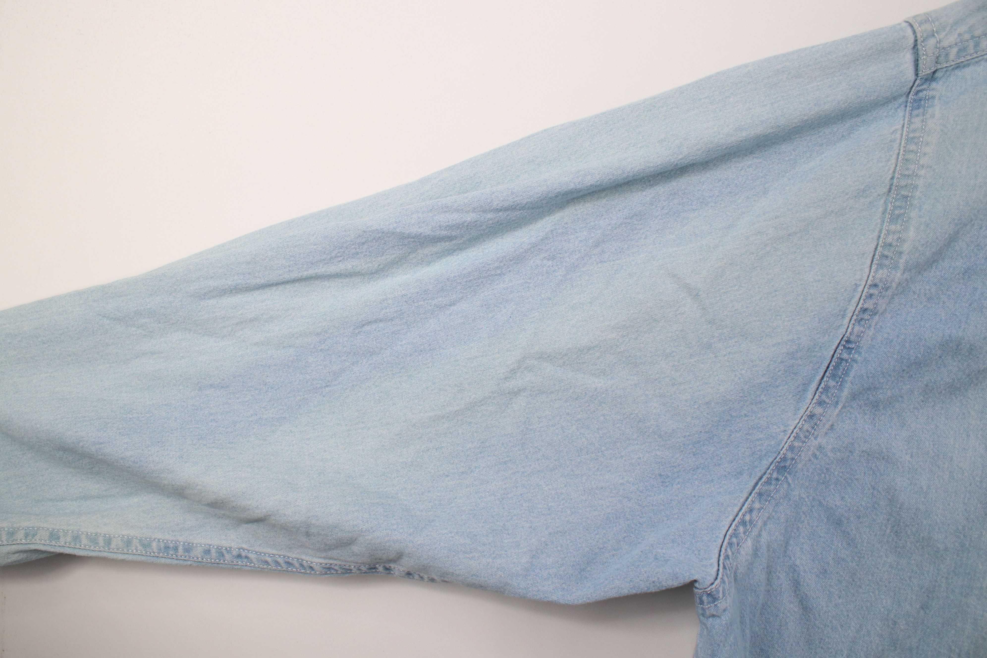 Vintage Vintage 90s Streetwear Collared Denim Jean Button Down Shirt Size US XXL / EU 58 / 5 - 7 Thumbnail