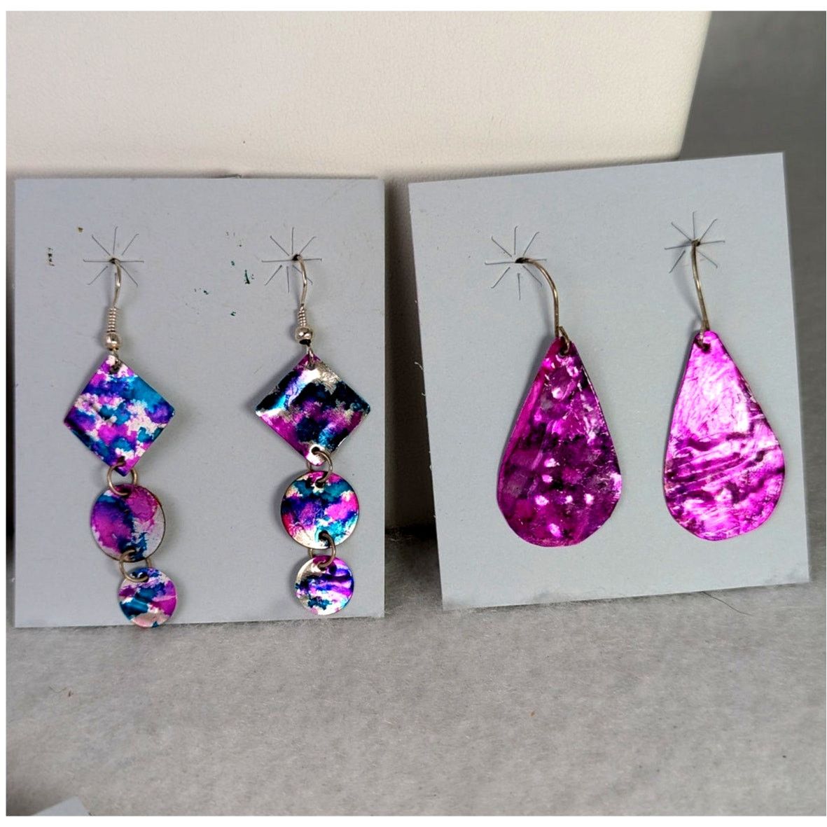 Designer 6 prs earrings Magic metals painted aluminum lightweight Size ONE SIZE - 2 Thumbnail