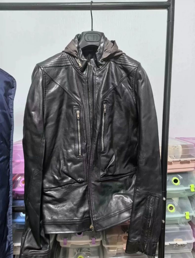Rick Owens Rick Owens Leather Pilot Jacket with Hood-2506 Size US L / EU 52-54 / 3 - 3 Thumbnail