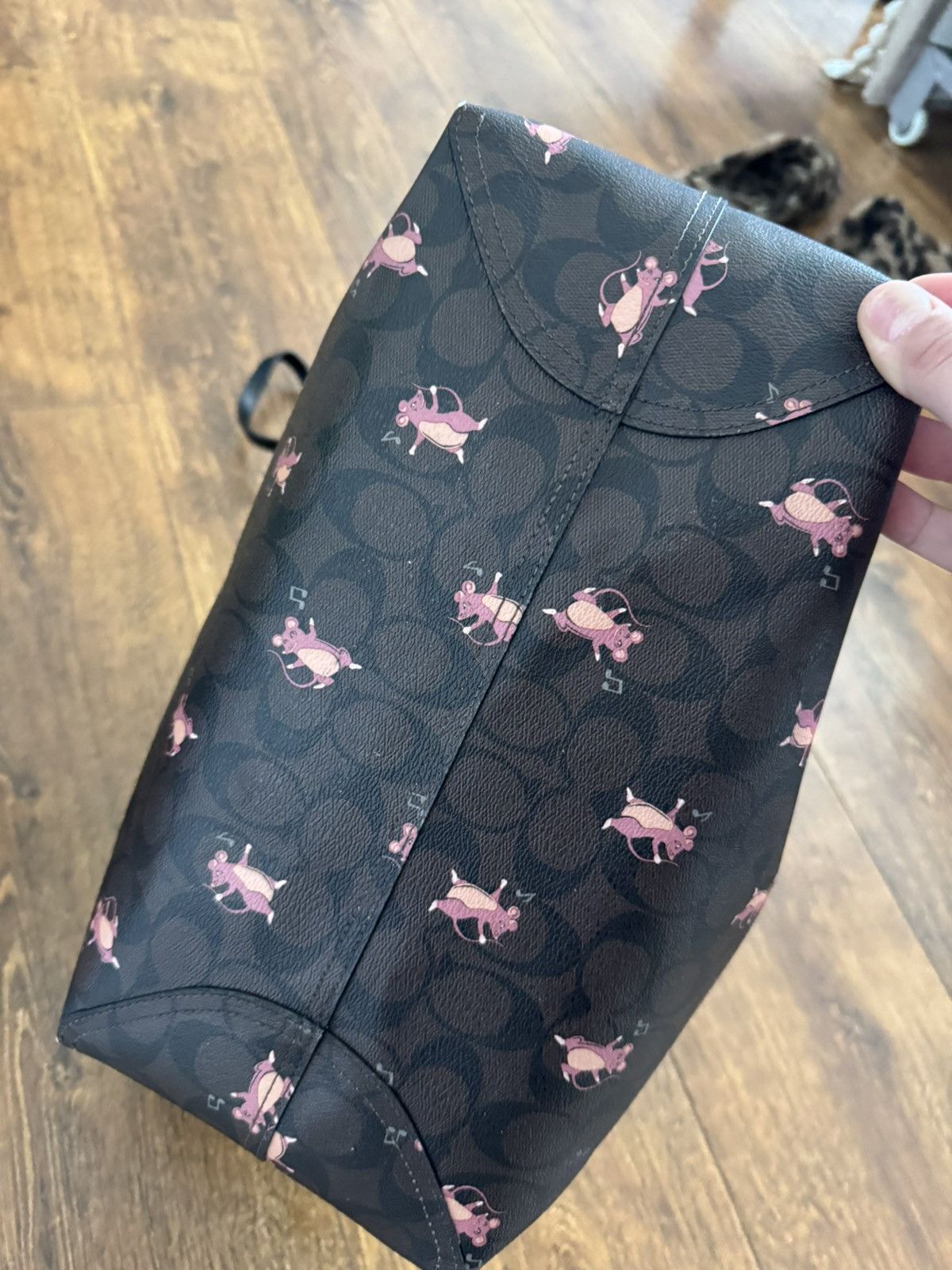 Coach Coach Tote 2 in 1 cat print leather hand bag Size ONE SIZE - 6 Thumbnail