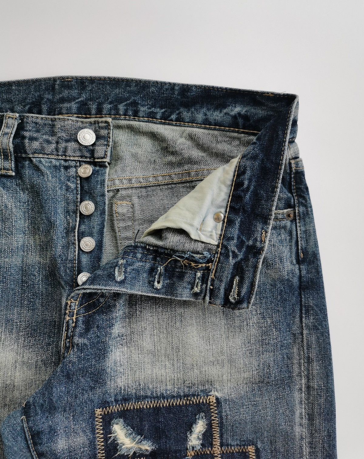 Takeo Kikuchi Takeo Kikuchi Patchwork Bleach Splash Jeans ERD Grunge Size US 34 / EU 50 - 5 Thumbnail