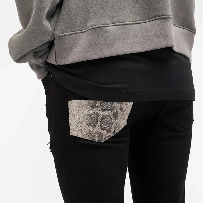 Amiri o1orln0326 Snake MX1 Jeans in Black Size US 38 / EU 54 - 5 Thumbnail