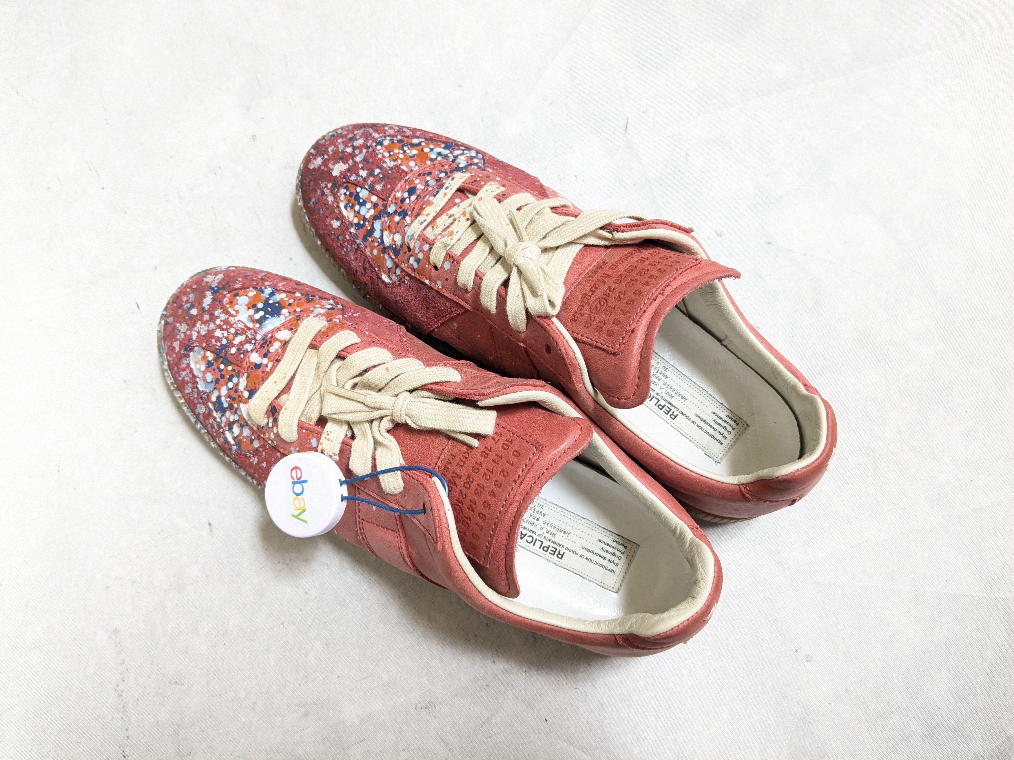 Maison Margiela Maison Margiela Replica GAT Red Paint Splatter 9 42 Gum Low Size US 9 / EU 42 - 13 Thumbnail