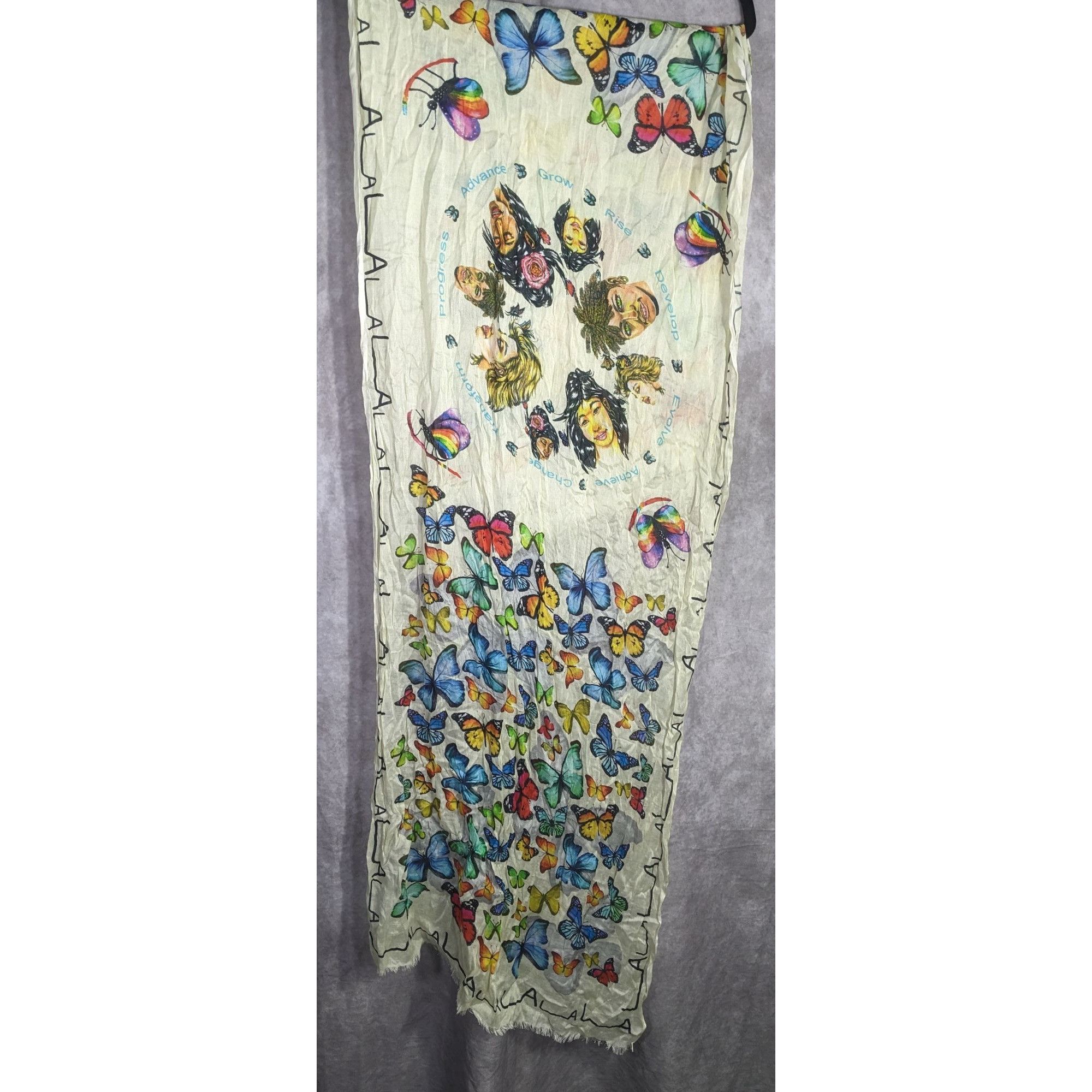 Other Maya Angelou-Inspired Butterfly Print Scarf 72x24 Inches Sil Size ONE SIZE - 9 Thumbnail
