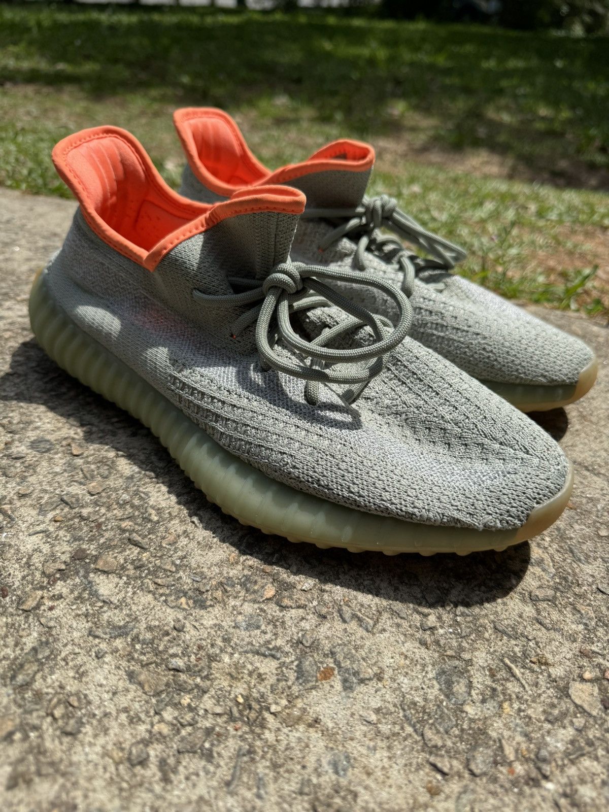image of Adidas Yeezy Boost 350 V2 Desert Sage Fx9035 Men Size 11 Shoes in Grey