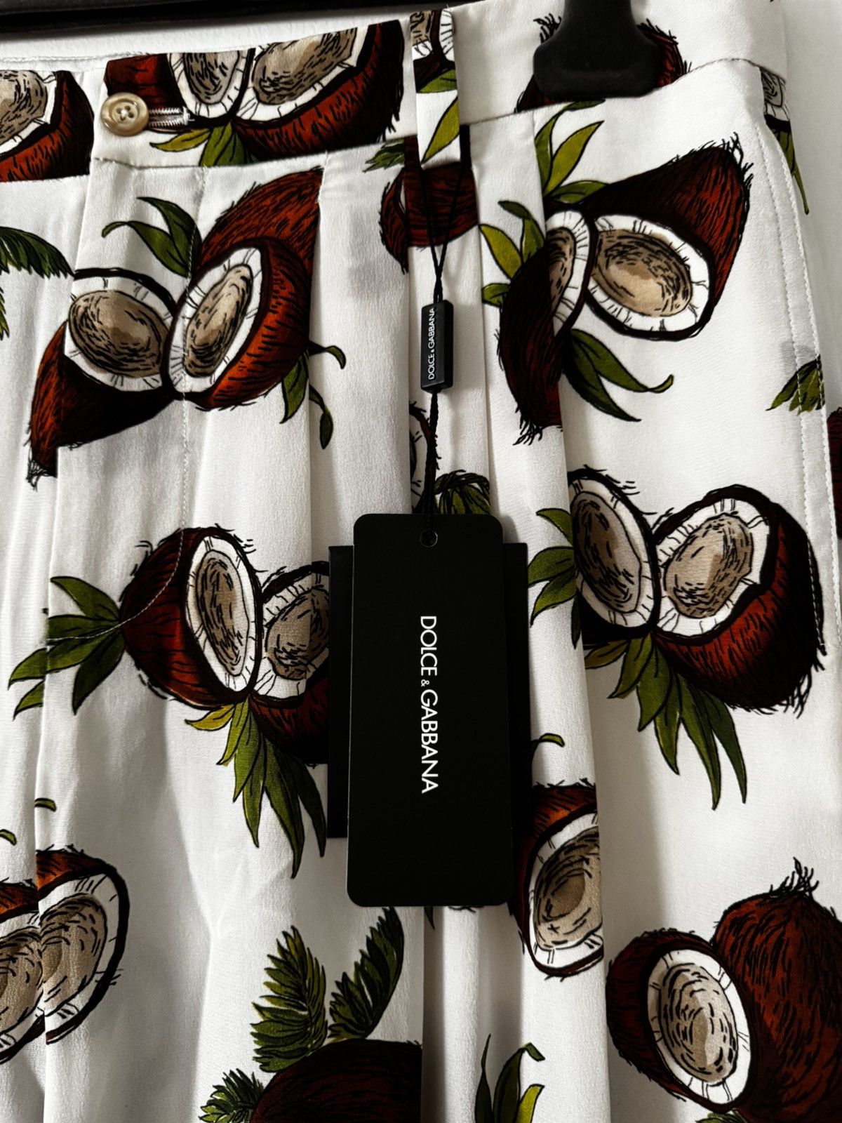 Dolce & Gabbana Dolce & Gabbana “Coconut” Print Silk Trousers – 48IT Size US 32 / EU 48 - 2 Thumbnail