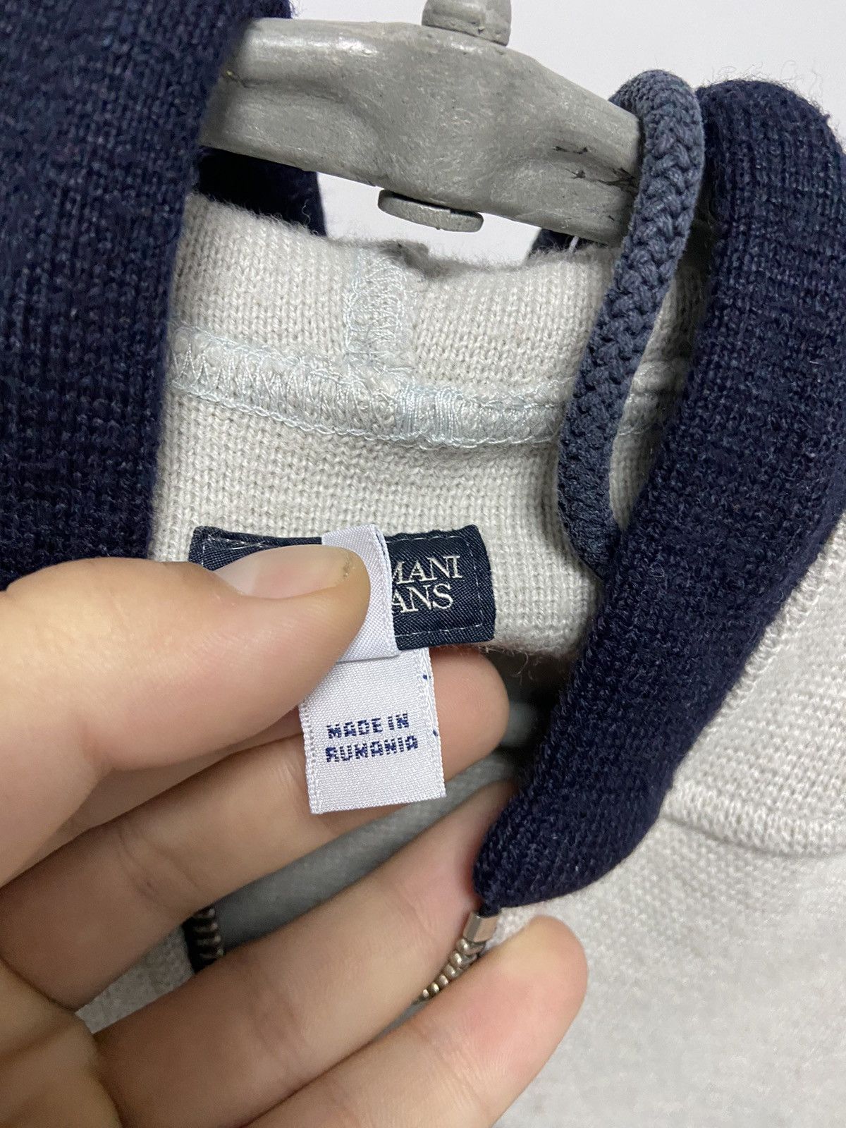Armani × Vintage Armani logo sleeve Vintage Zip Hoodie Y2K Size US L / EU 52-54 / 3 - 7 Thumbnail