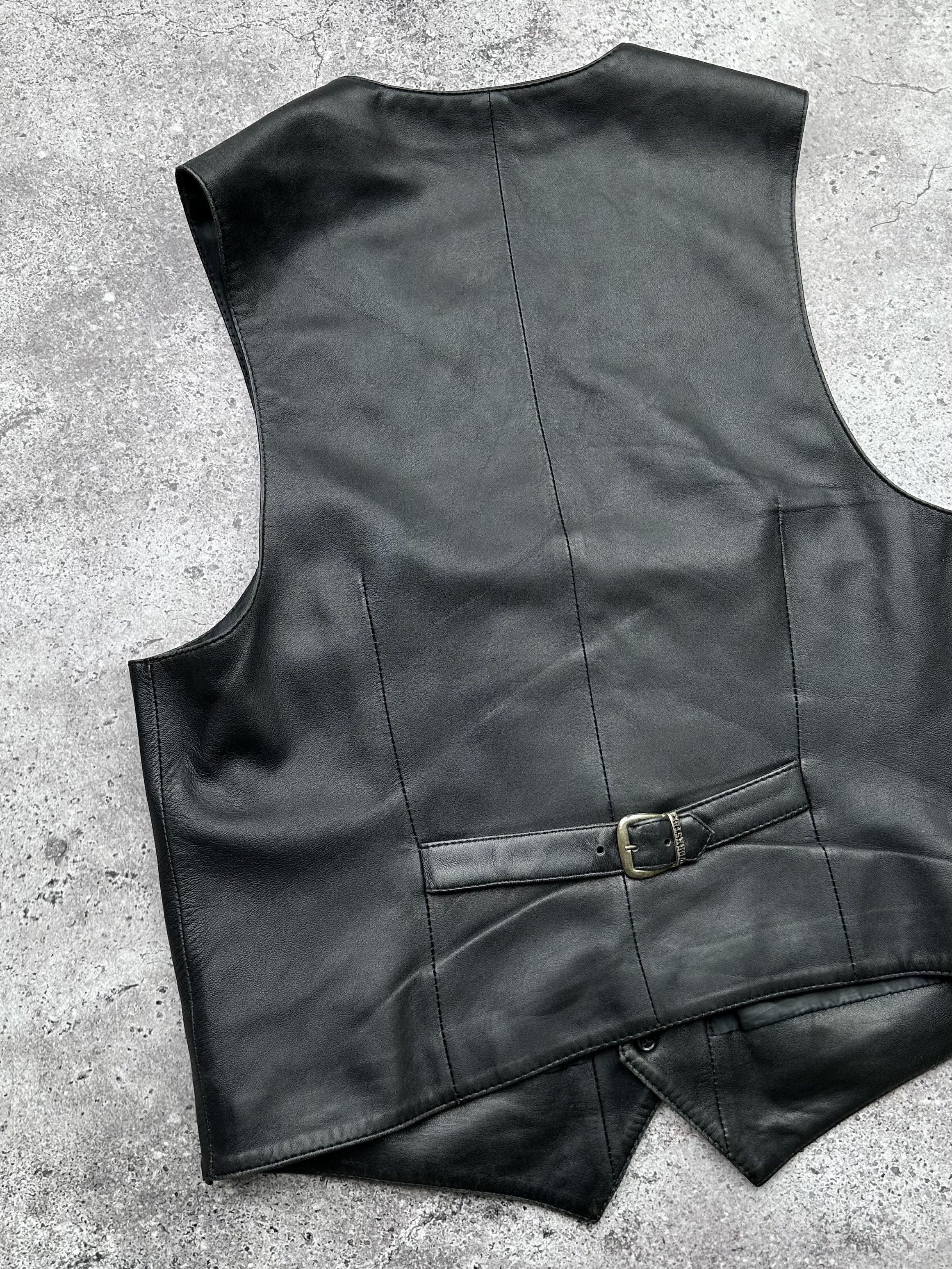 Japanese Brand Vintage Leather Vest C548(V70)(E8) Size US S / EU 44-46 / 1 - 5 Thumbnail