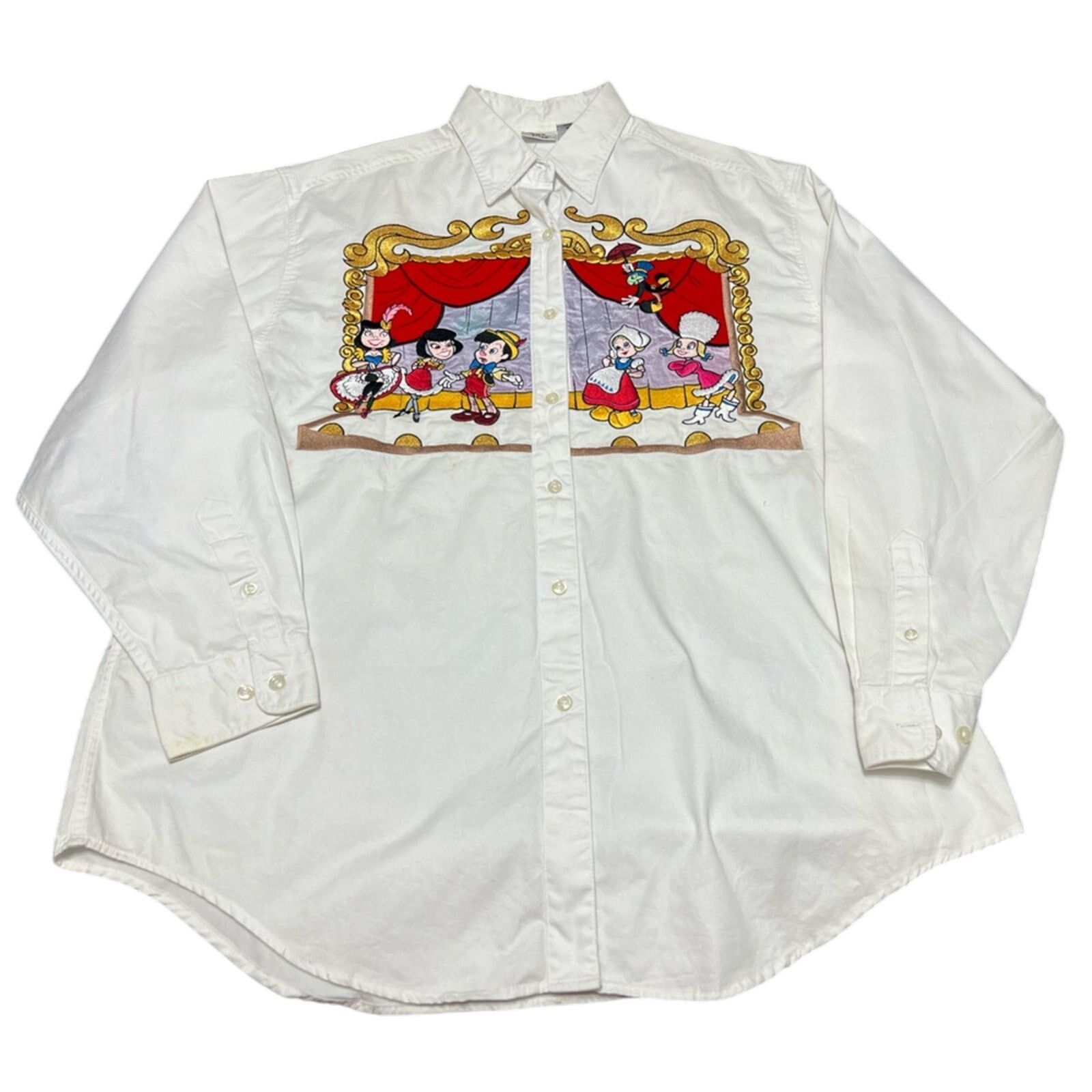 Disney Disney Pinocchio Vintage Embroidered Button Up Shirt RARE Size US XL / EU 56 / 4 - 2 Thumbnail