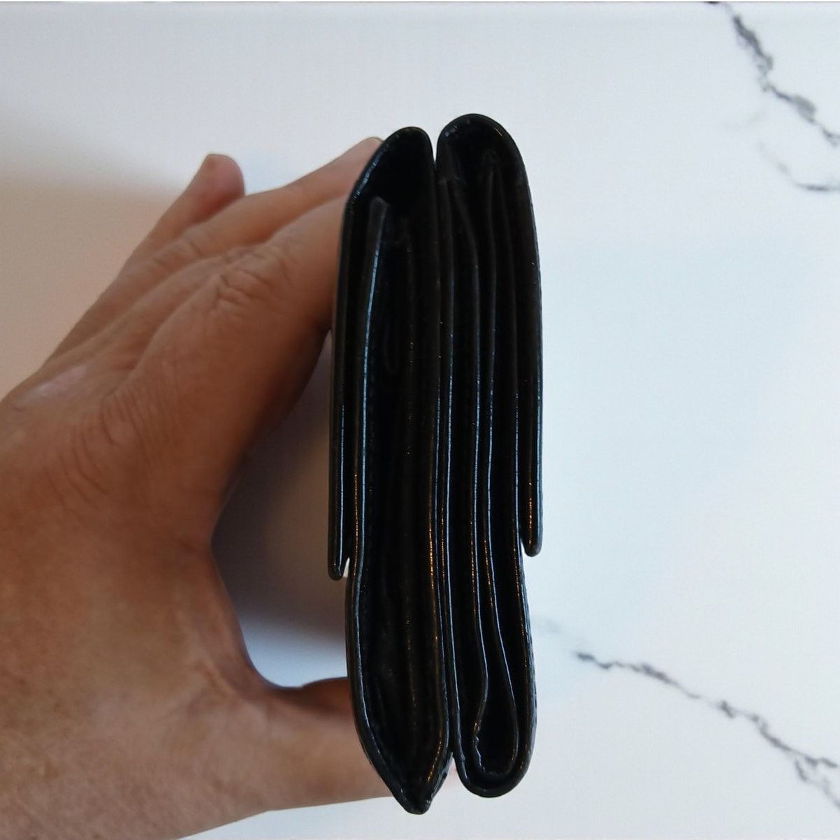 Chanel Chanel Patent Leather Black Trifold Compact Wallet Size ONE SIZE - 4 Thumbnail