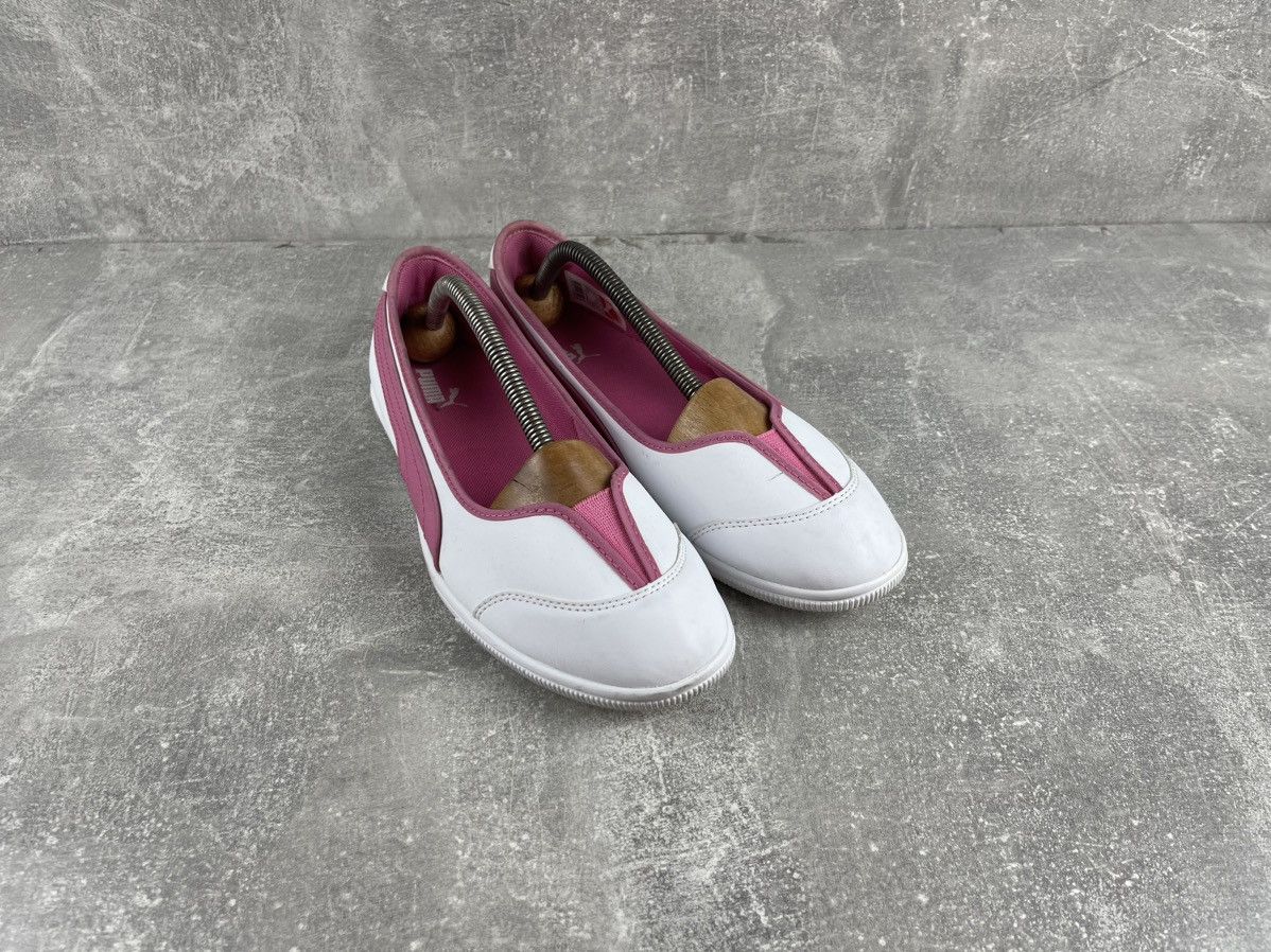 Puma × Vintage Vintage PUMA Archives White / Pink Leather Slip Shoes Size US 9 / IT 39 - 3 Thumbnail