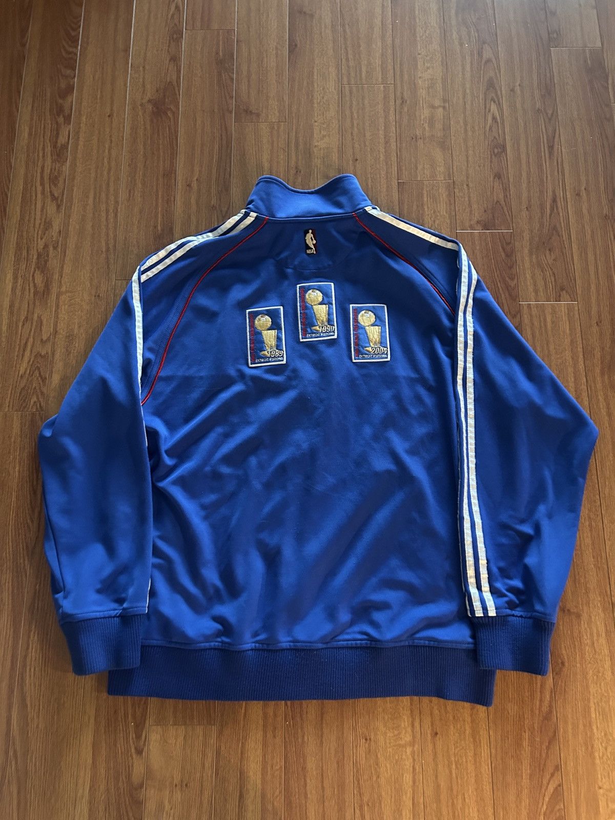 Adidas 2008 Detroit Pistons NBA X Adidas White & Black Track Jacket Size US XL / EU 56 / 4 - 4 Thumbnail