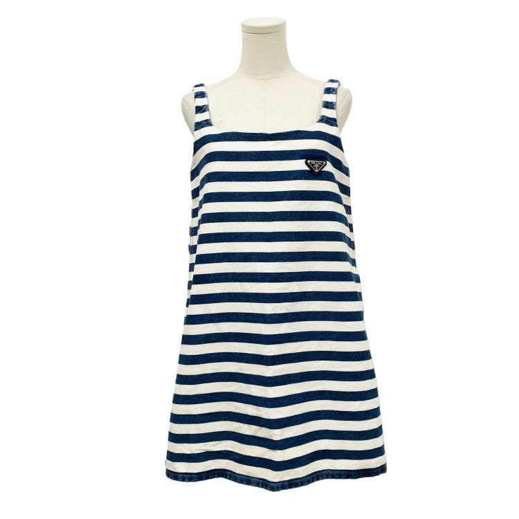 Prada Prada Striped Cotton Mini Dress Size 40 Size S / US 4 / IT 40 - 1 Thumbnail