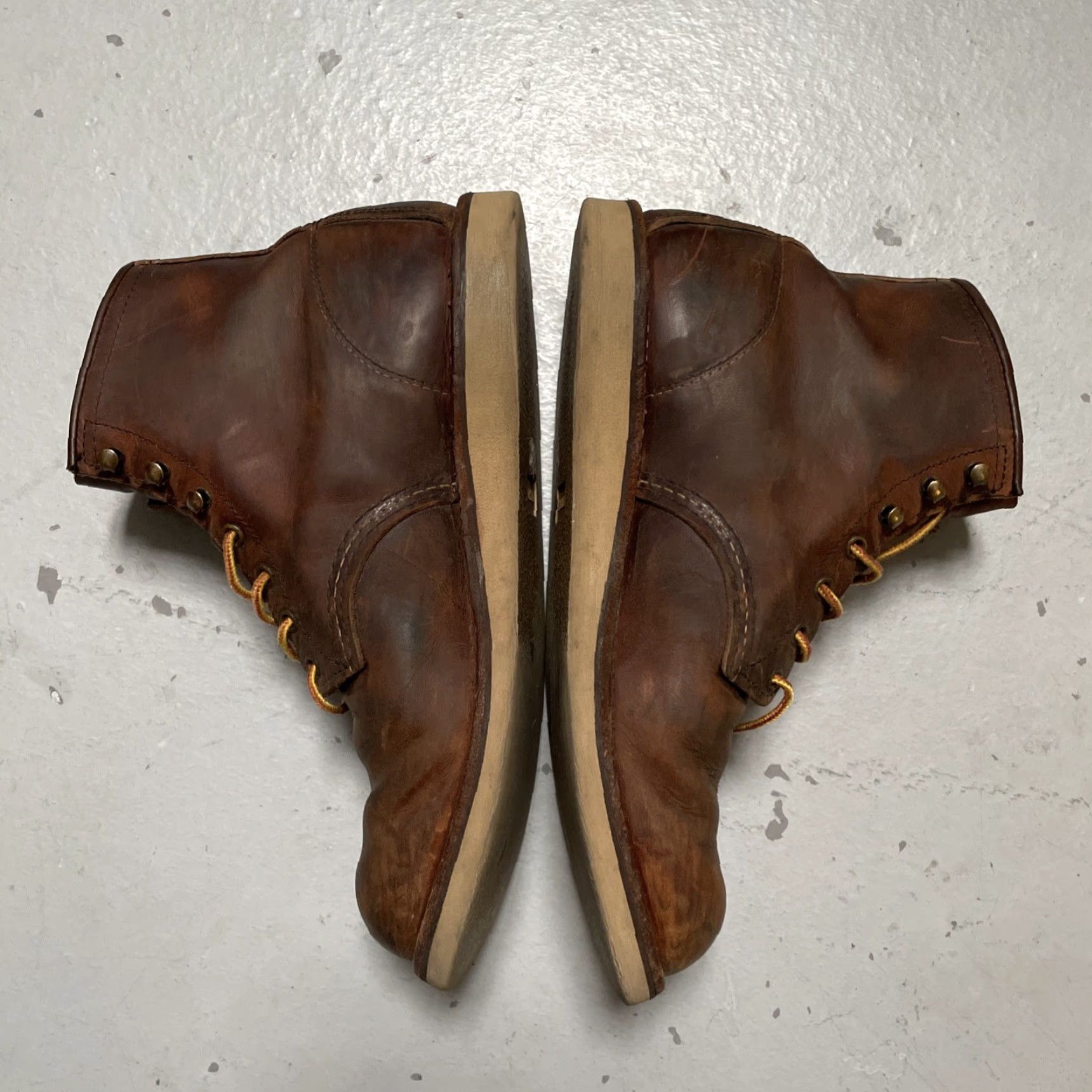 Red Wing VINTAGE Red Wing Shoes Rover 2950 Copper Leather Boots Mens 10 D Brown USA Heritage Work Boots Leather Upper Leather Outsole Rough & Tough Rusted? Size US 10 / EU 43 - 5 Thumbnail